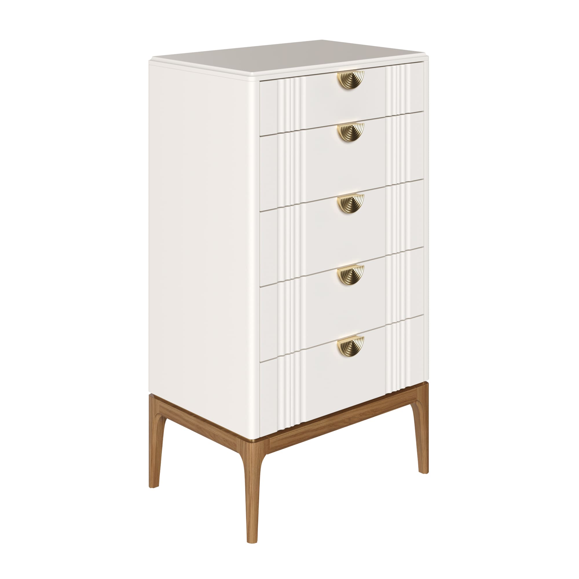 Комод Bari White, высокий, 5 ящиков, 65x45x118 см, цвет: белый (BR315W)BR315W Комод Bari White, высокий, 5 ящиков, 65x45x118 см, цвет: белый (BR315W)BR315W