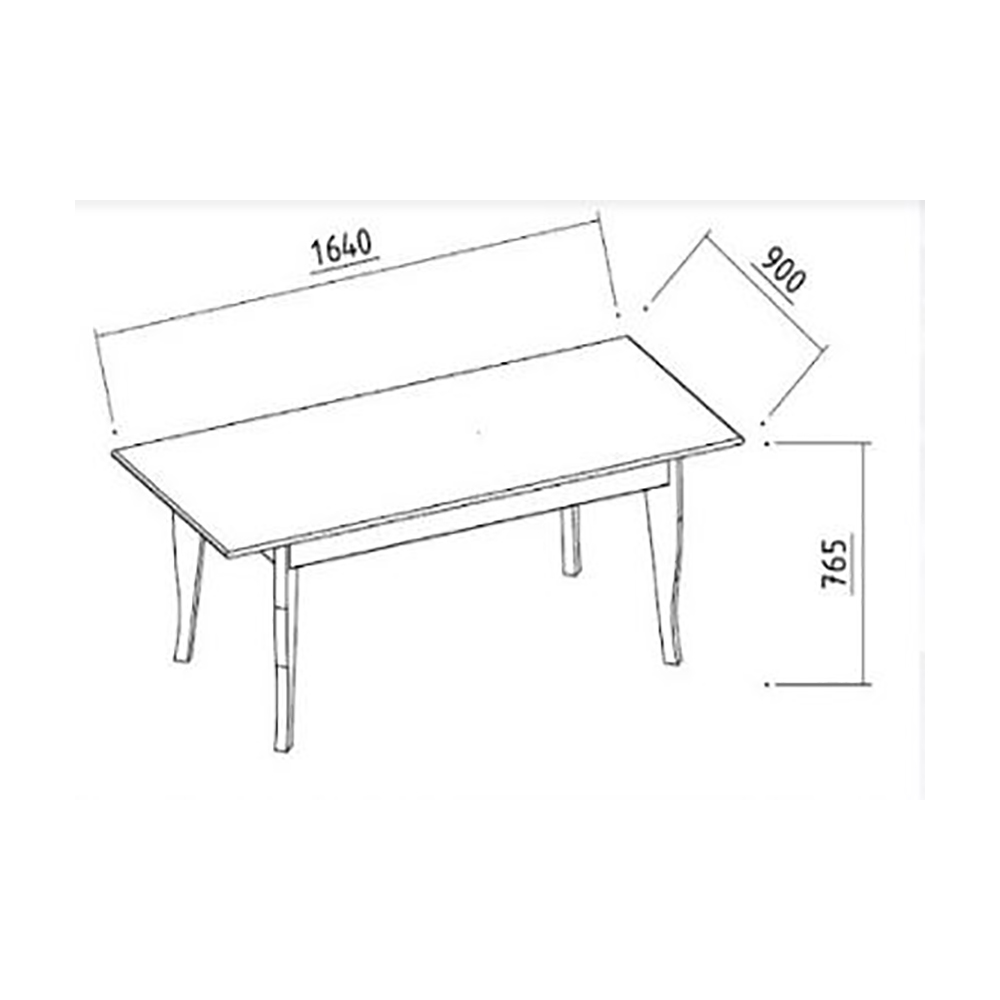 Стол обеденный Bellona Marsilya, раскладной, размер 164(204)x90x77 см (MRSL-14)MRSL-14