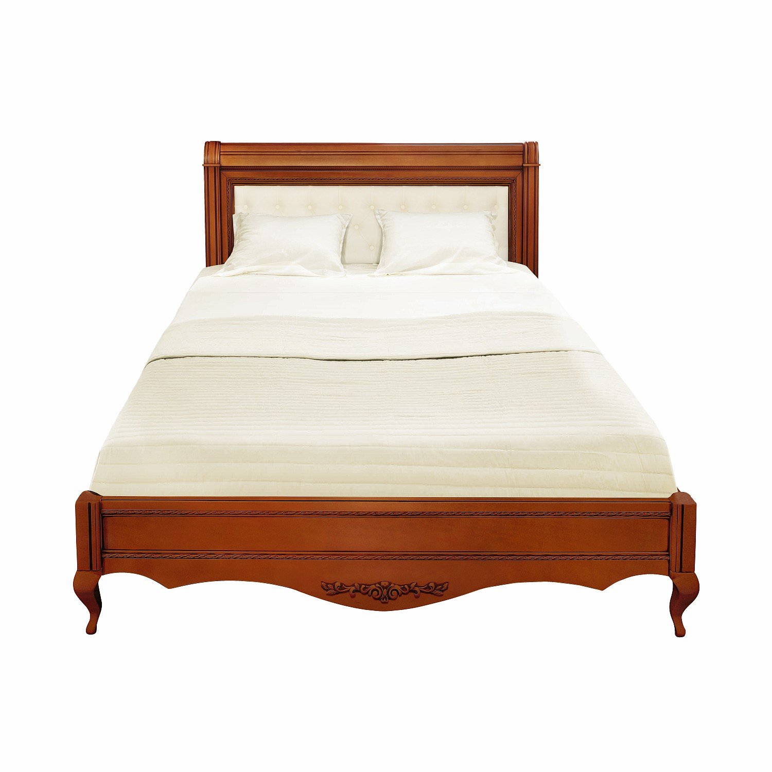 Кровать Timber Неаполь, двуспальная с мягким изголовьем 160x200 см цвет: янтарь (T-520)T-520