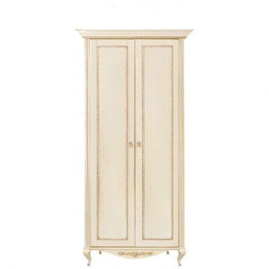 Шкаф платяной Timber Неаполь, 2-х дверный с полками 114x65x227 см цвет: ваниль с золотом (T-522П)T-522П