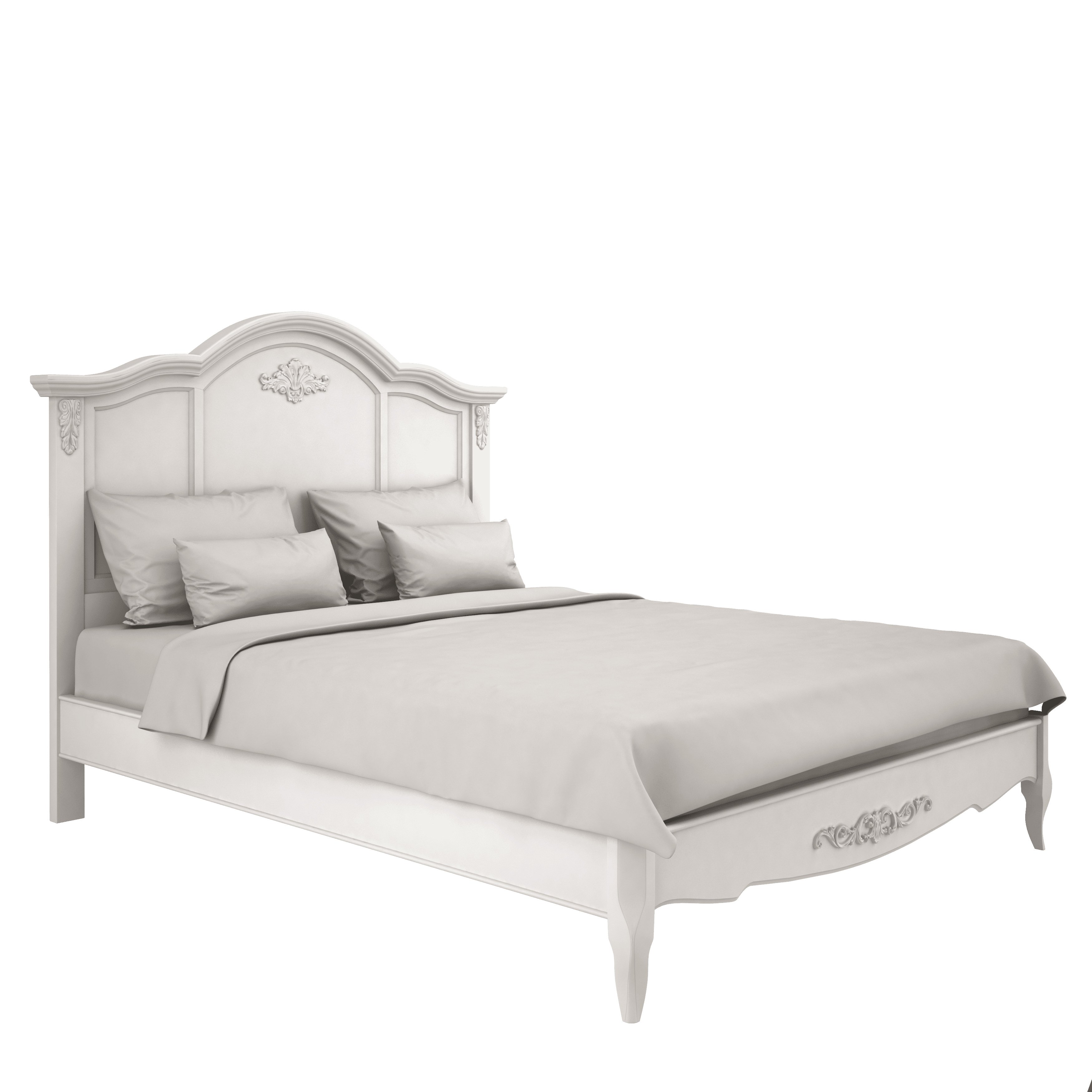 Кровать Aletan Provence, двуспальная, 180x200 см, цвет: слоновая кость, размер 198х211х129 см (B208)B208