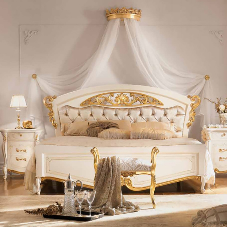 Кровать Casa+39 La Fenice laccato, двуспальная, изголовье-ткань, 160x200 см (1304)1304