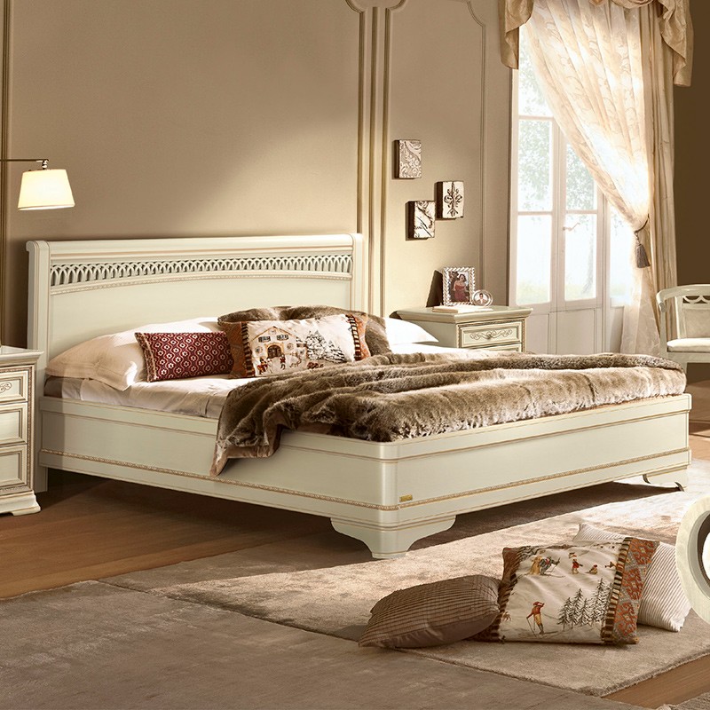 Кровать Camelgroup Torriani Avorio, полуторная Tiziano, без изножья, цвет: слоновая кость, 140x200 см (128LET.17AV)128LET.17AV