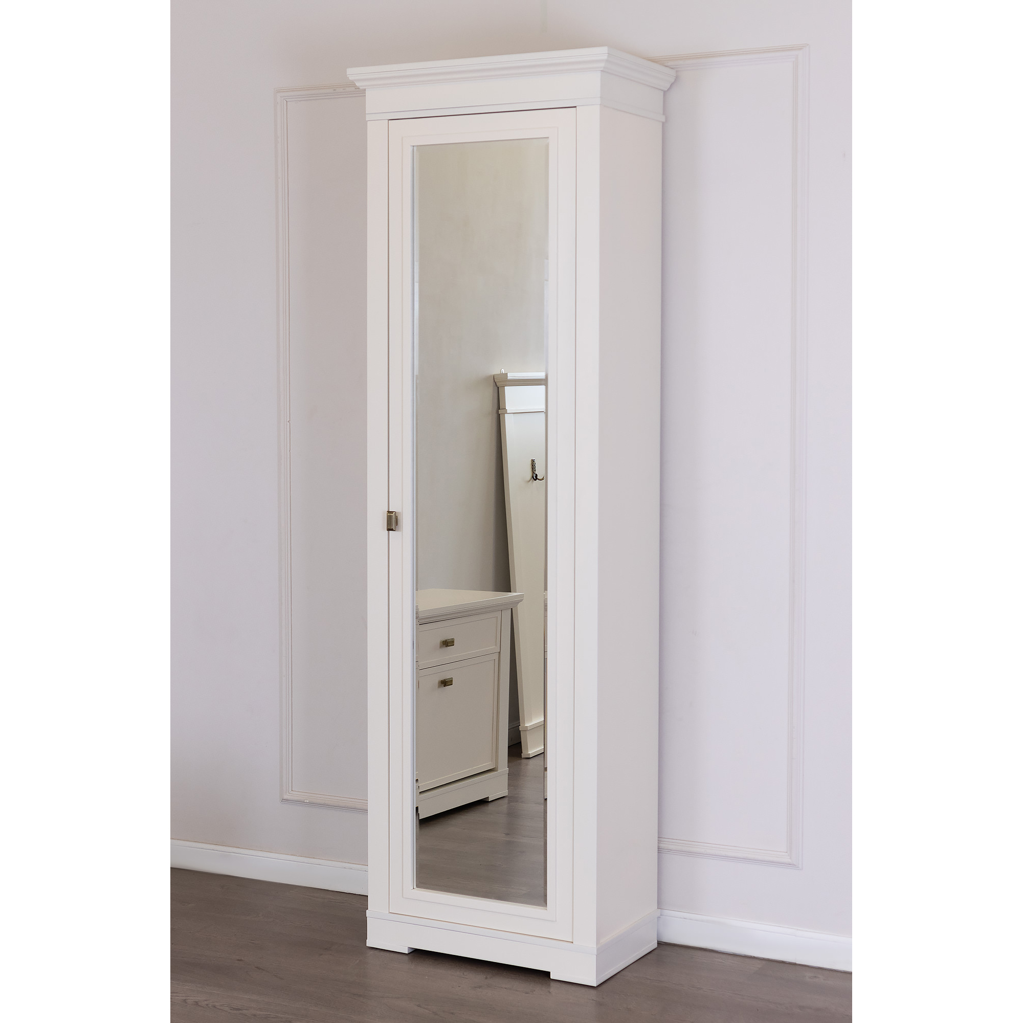 Шкаф платяной Валенсия, 1 дверный c зеркалом, размер 70х40х217 см, цвет: слоновая кость (M2011)M2011 Шкаф платяной Валенсия, 1 дверный c зеркалом, размер 70х40х217 см, цвет: слоновая кость (M2011)M2011