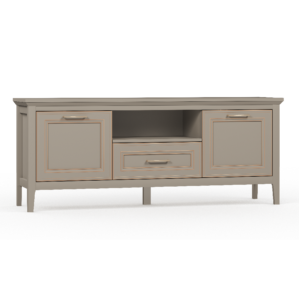 Тумба ТВ БРВ Классик (Classic), 158x40x65 см, цвет: глиняный серый (RTV2K1S)RTV2K1S