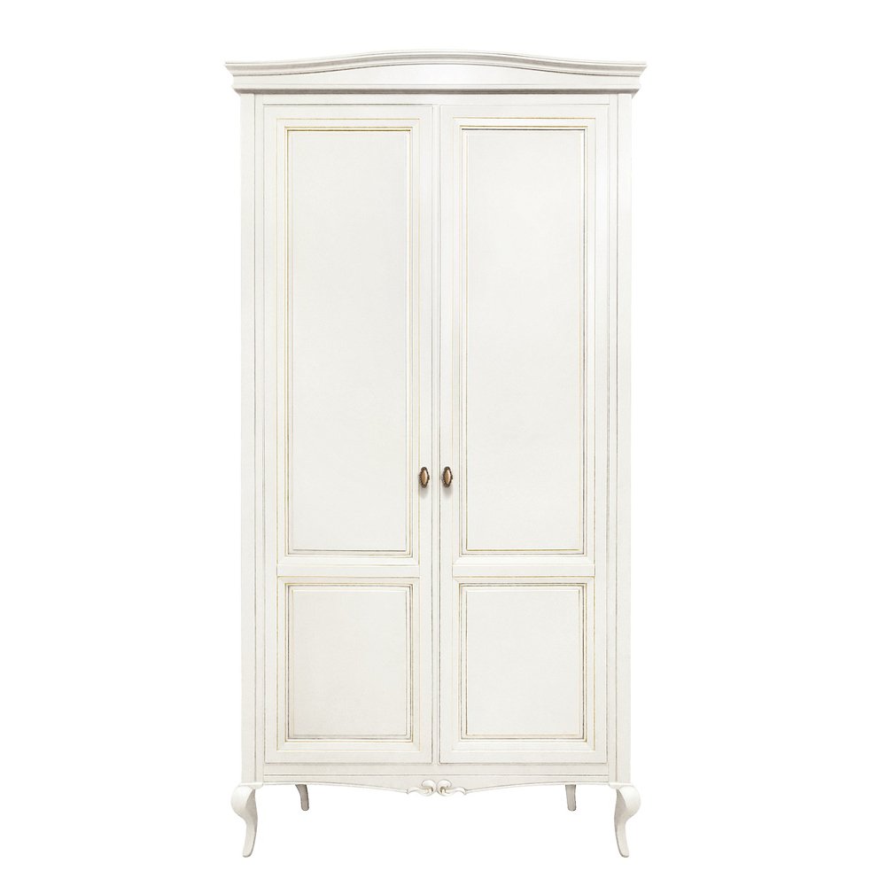 Шкаф Timber Портофино, 2х-дверный, цвет: молочный/золото (Т-552П/LSH)Т-552П