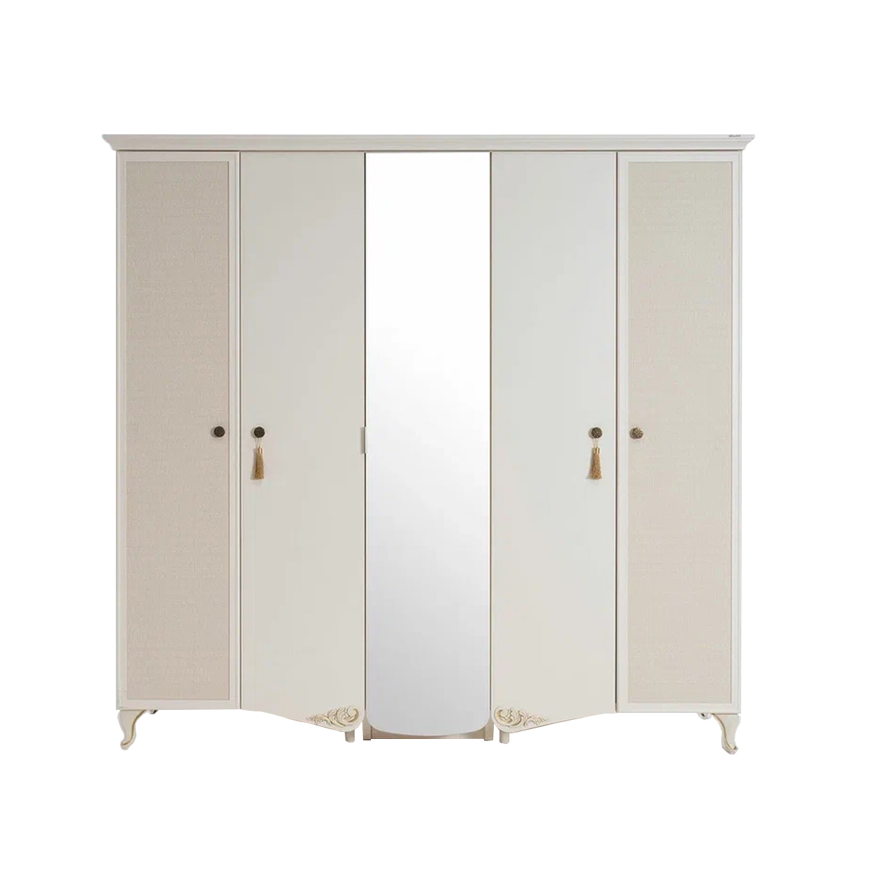 Шкаф Bellona Perlino, пятидверный, цвет: белый, размер 231х63х222 см (PERL-33) остаткиPERL-33
