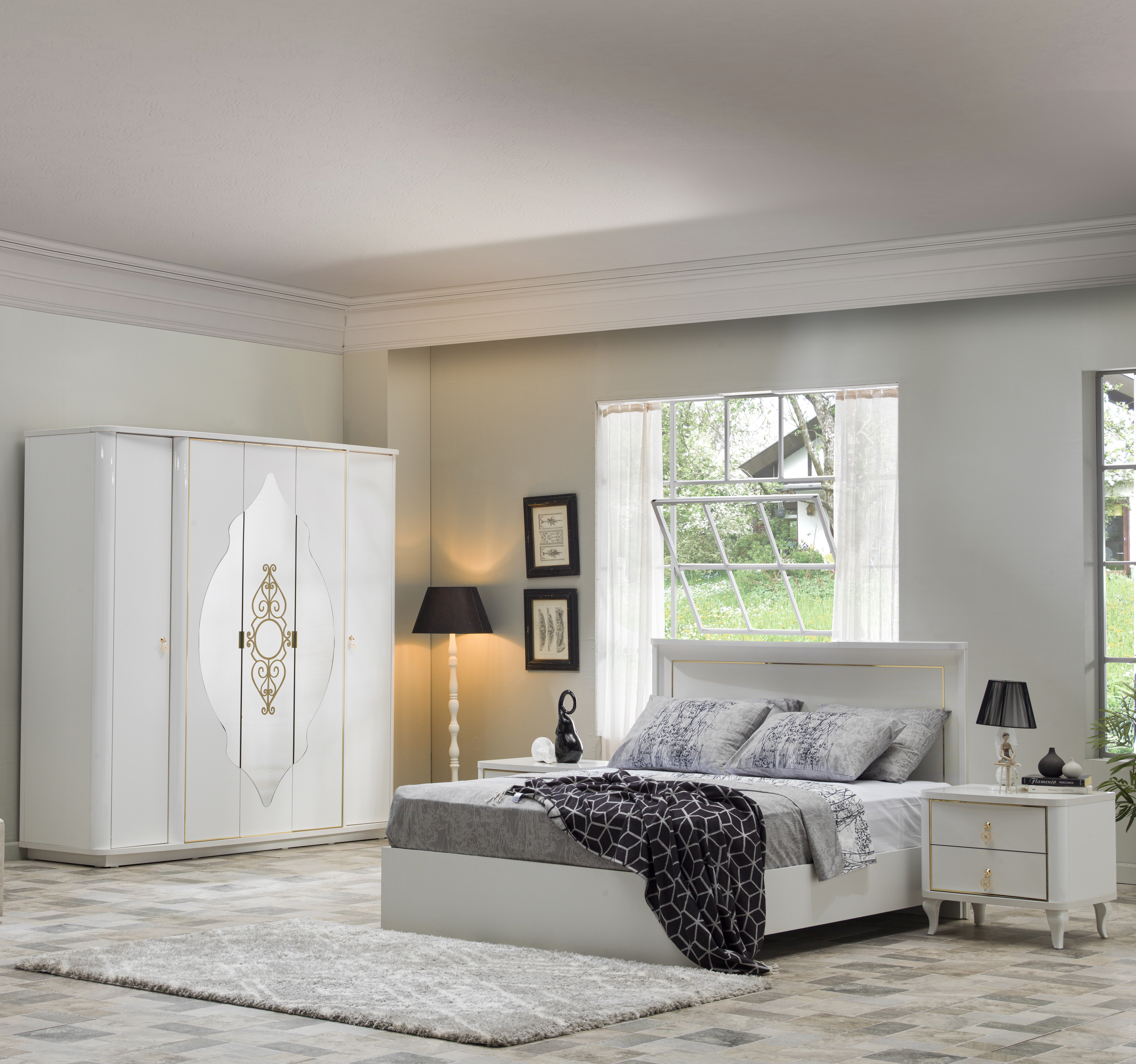 Кровать Bellona Legenda двуспальная 160x200 см, цвет: белый (LEGN-В-26-160)LEGN-В-26-160