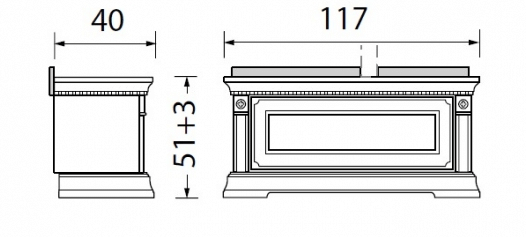 Тумба для обуви Prama Palazzo Ducale ciliegio, с ящиком для стеновой панели 60+40, цвет: вишня, 117x40x51 см (71CI24)71CI24