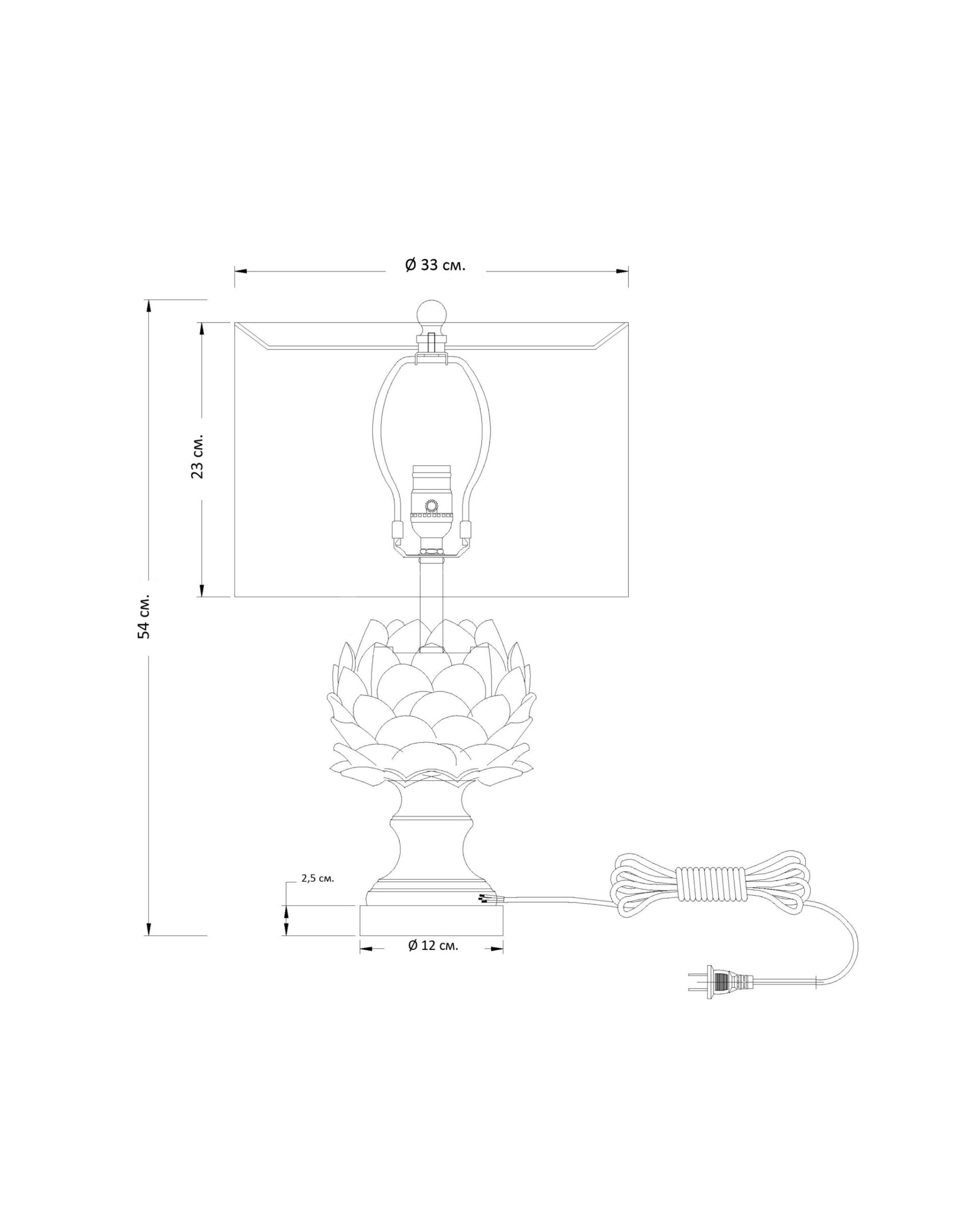 Настольная лампа Louvrehome "Мерида" white, размер 33х33х52 см (P0892TW-S)P0892TW-S Настольная лампа Louvrehome "Мерида" white, размер 33х33х52 см (P0892TW-S)P0892TW-S