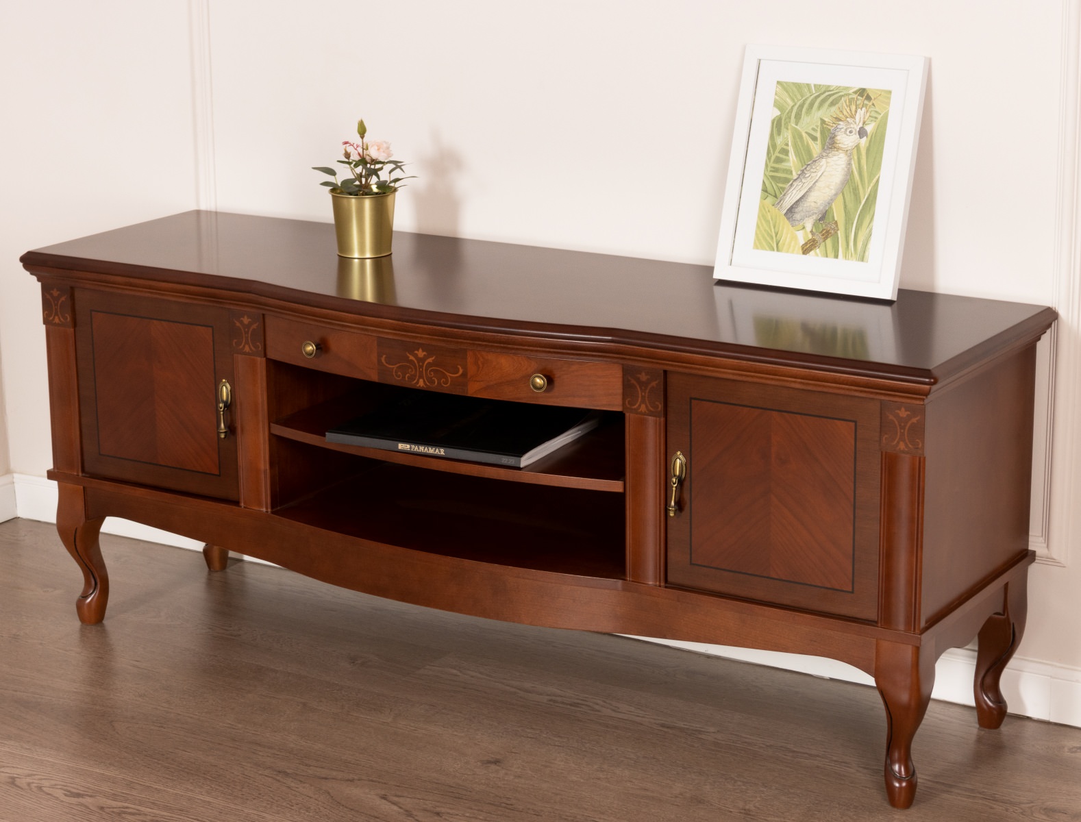 Тумба ТВ Panamar Classico, цвет: орех/черешня, 150х45х61 см (861.150.P)861.150.P Тумба ТВ Panamar Classico, цвет: орех/черешня, 150х45х61 см (861.150.P)861.150.P