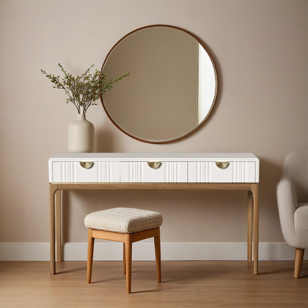 Консоль Bari White, 3 ящика, 140х40х80 см, цвет: белый (BR903W)BR903W Консоль Bari White, 3 ящика, 140х40х80 см, цвет: белый (BR903W)BR903W