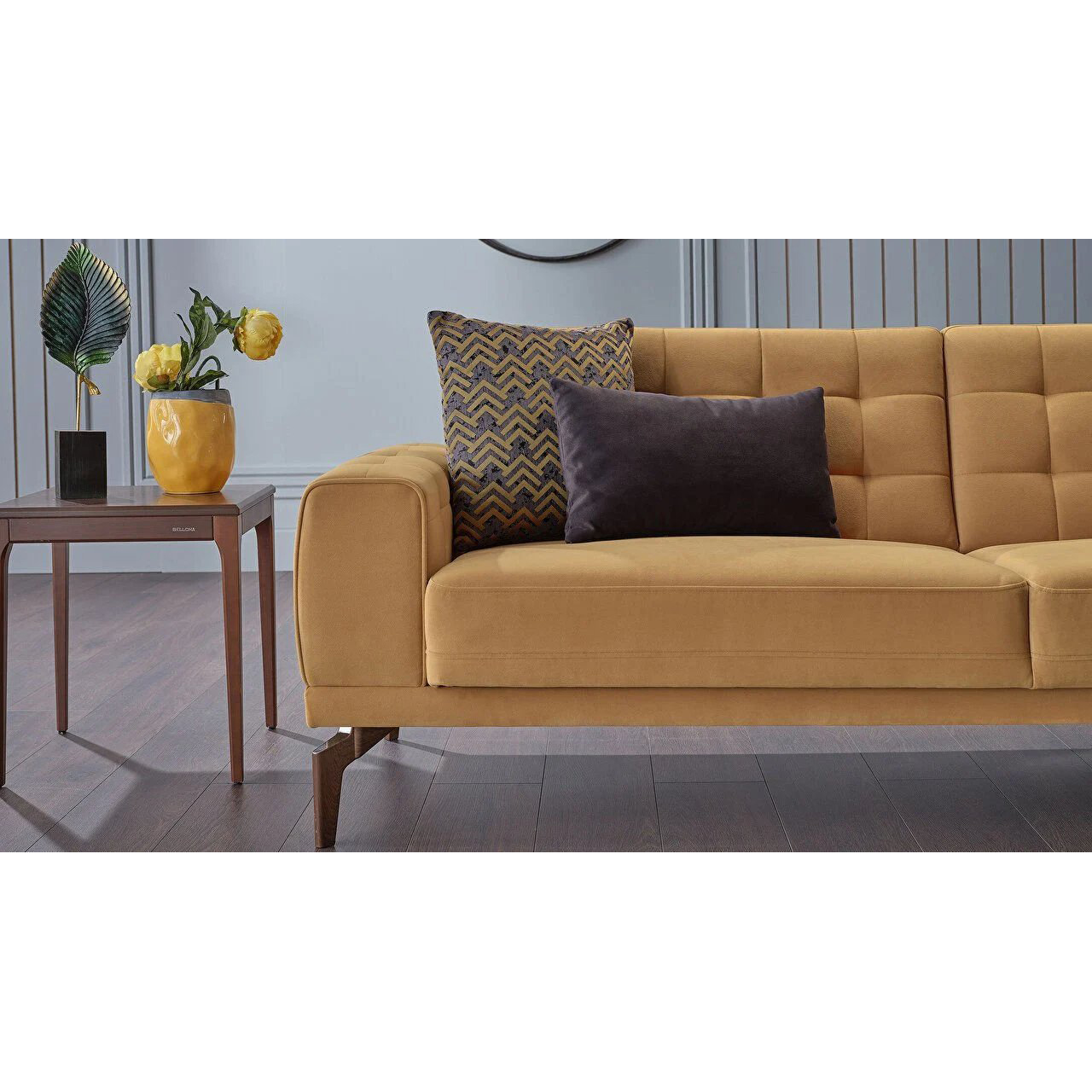 Диван-кровать 3х местный Bellona Marcony, цвет: желтый, размер 228х84х76 см (MARC-03)MARC-03