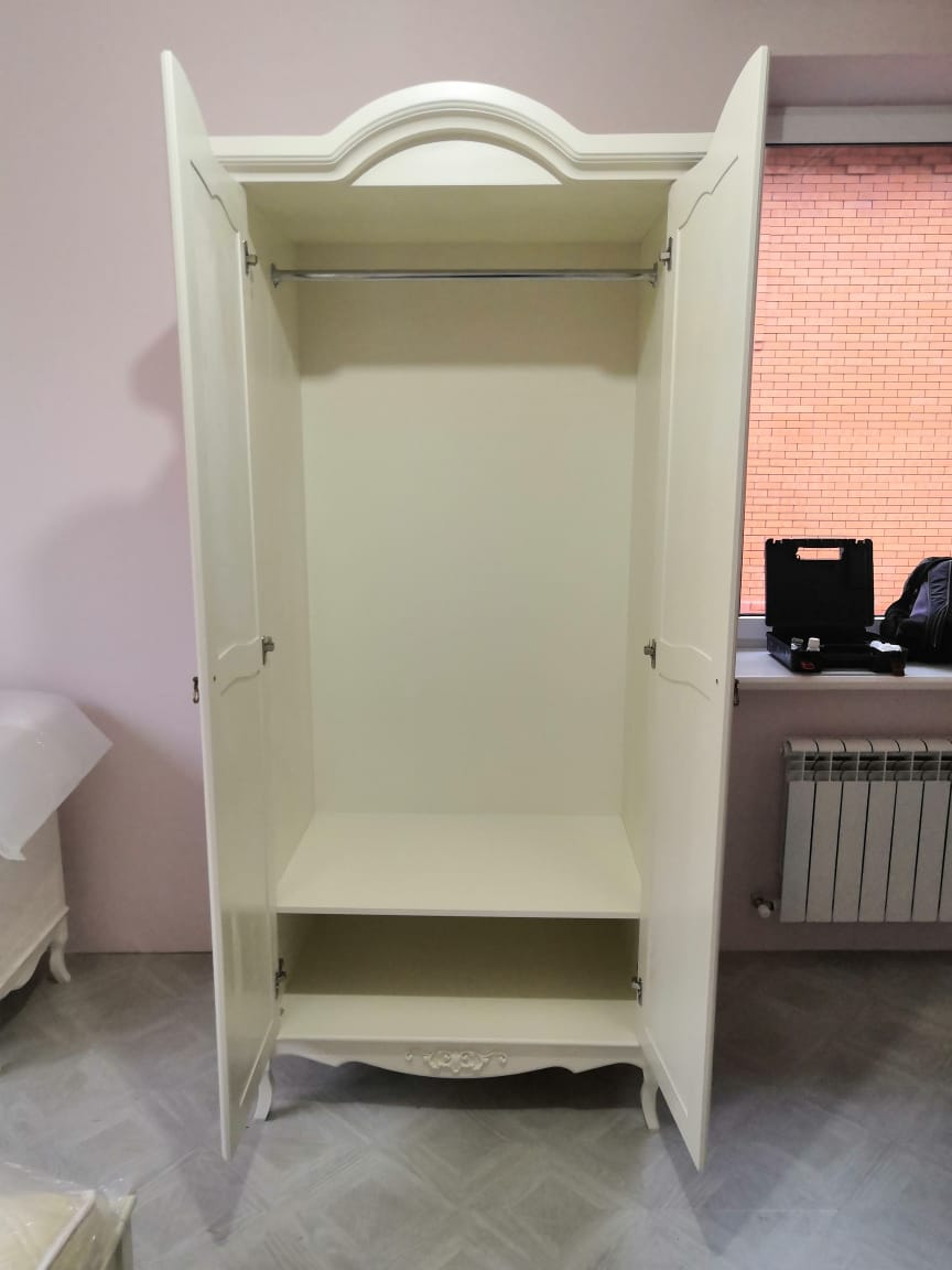 Шкаф платяной Aletan Provence, 2-х дверный, цвет: слоновая кость-золото (B802G)B802G Шкаф платяной Aletan Provence, 2-х дверный, цвет: слоновая кость-золото (B802G)B802G