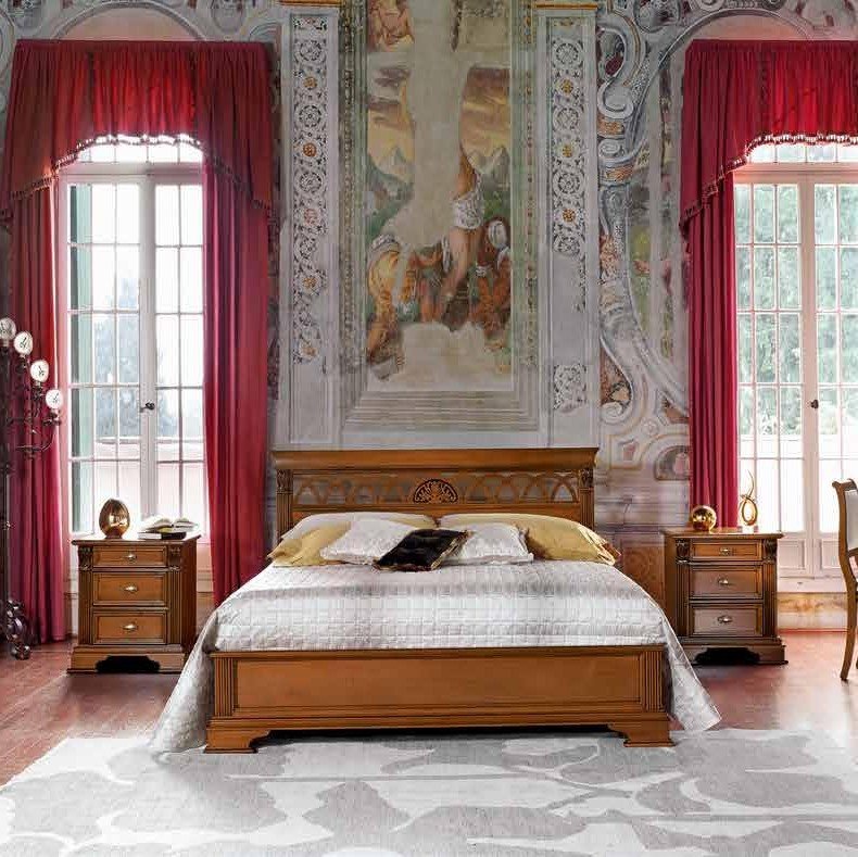 Кровать Claudio Saoncella Puccini, двуспальная без изножья 160x200 см, цвет: вишня PC90 (44571-PC90)44571-PC90