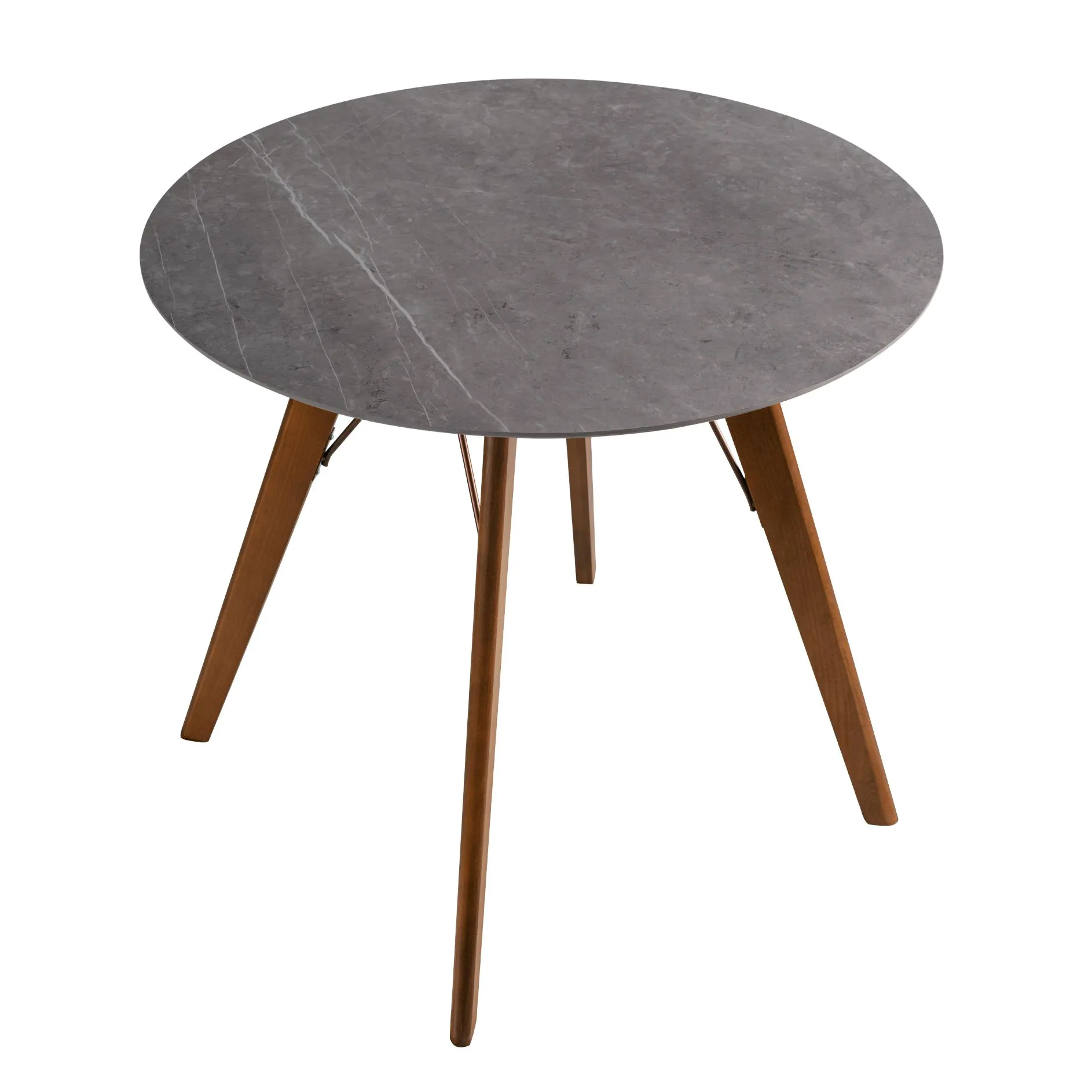 Стол обеденный JET-CERAMIC, столешница круглая, ножки-дерево, фаска, размер 80х80х74 см