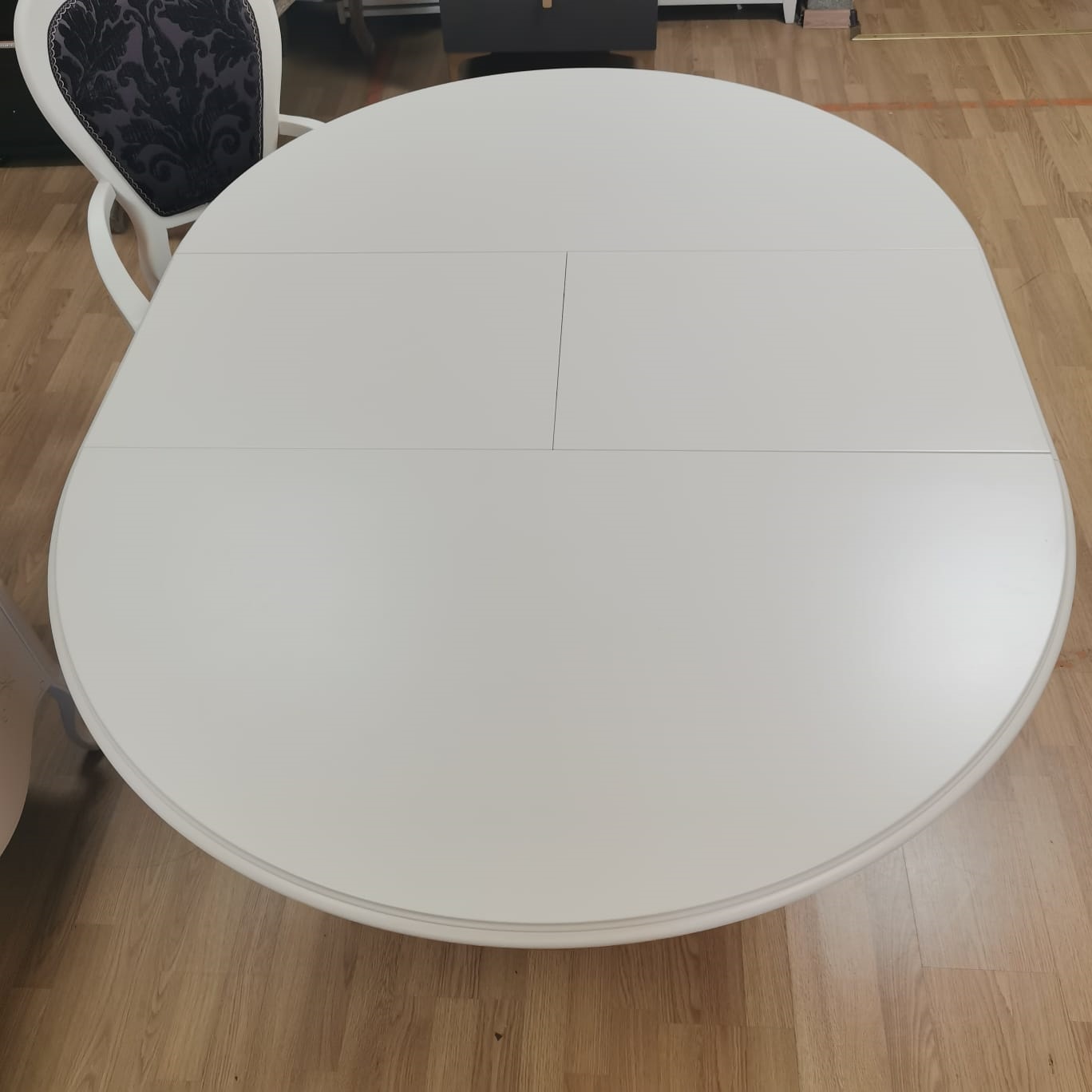Стол обеденный PanaMaro, раздвижной, круглый, цвет: белый, 115(155)x115x78 см (115 blanco) экспо115 Blanco