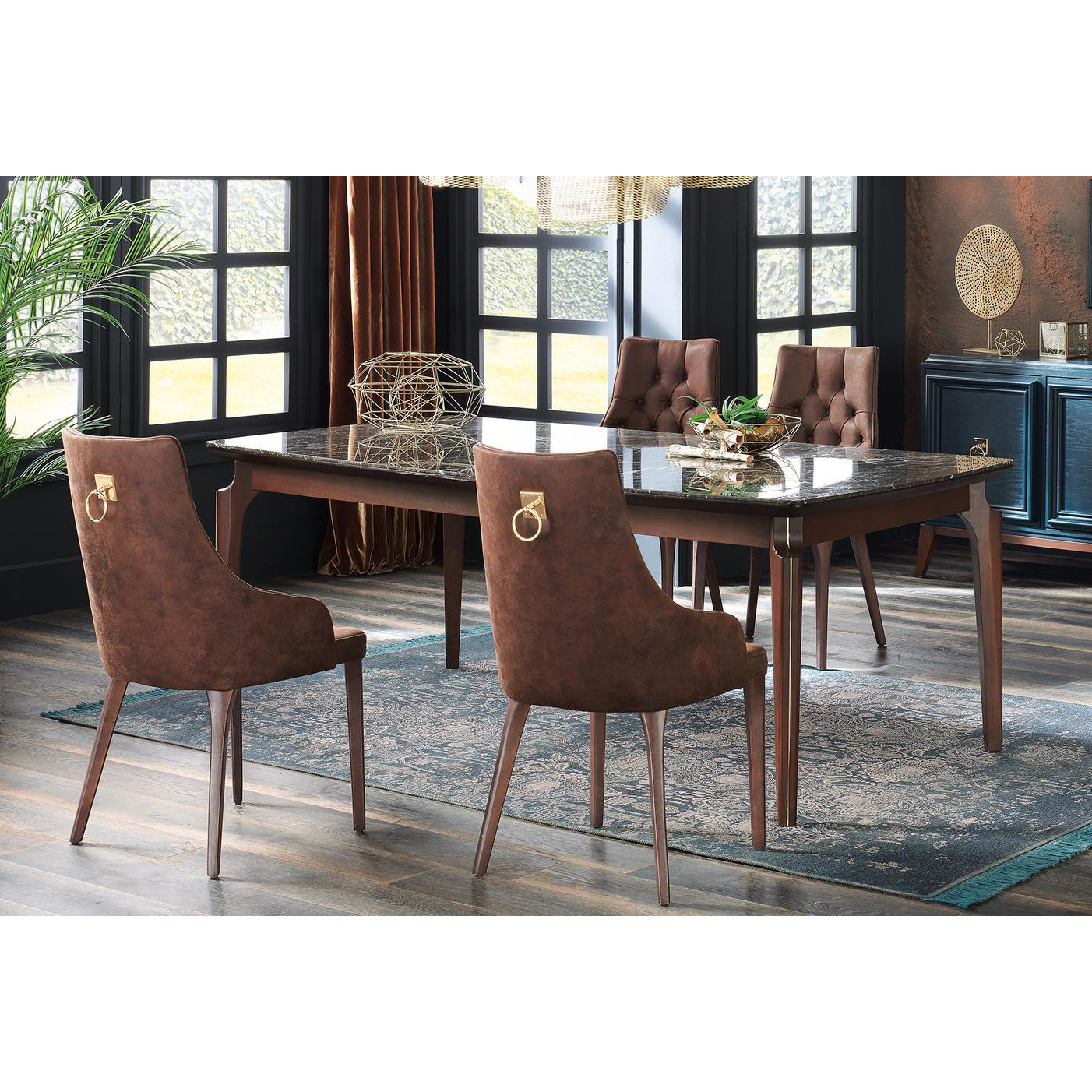 Стол обеденный Enza Home Elegante, поверхность-мрамор, размер 210х110х78 смEH20175