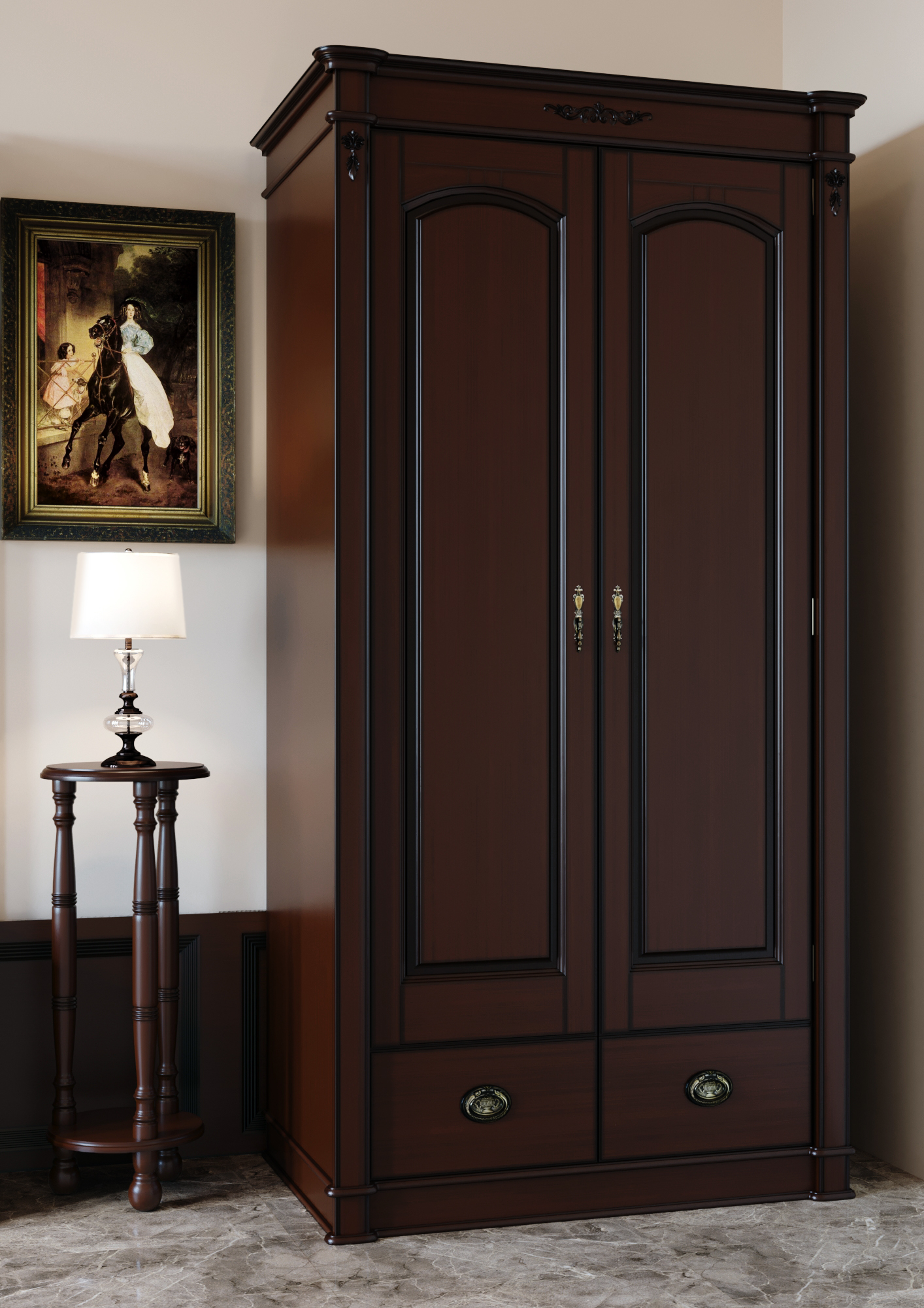 Шкаф платяной Atrium, 2х дверный, размер 100х61х208 см, цвет: орех (М1811.01)М1811.01