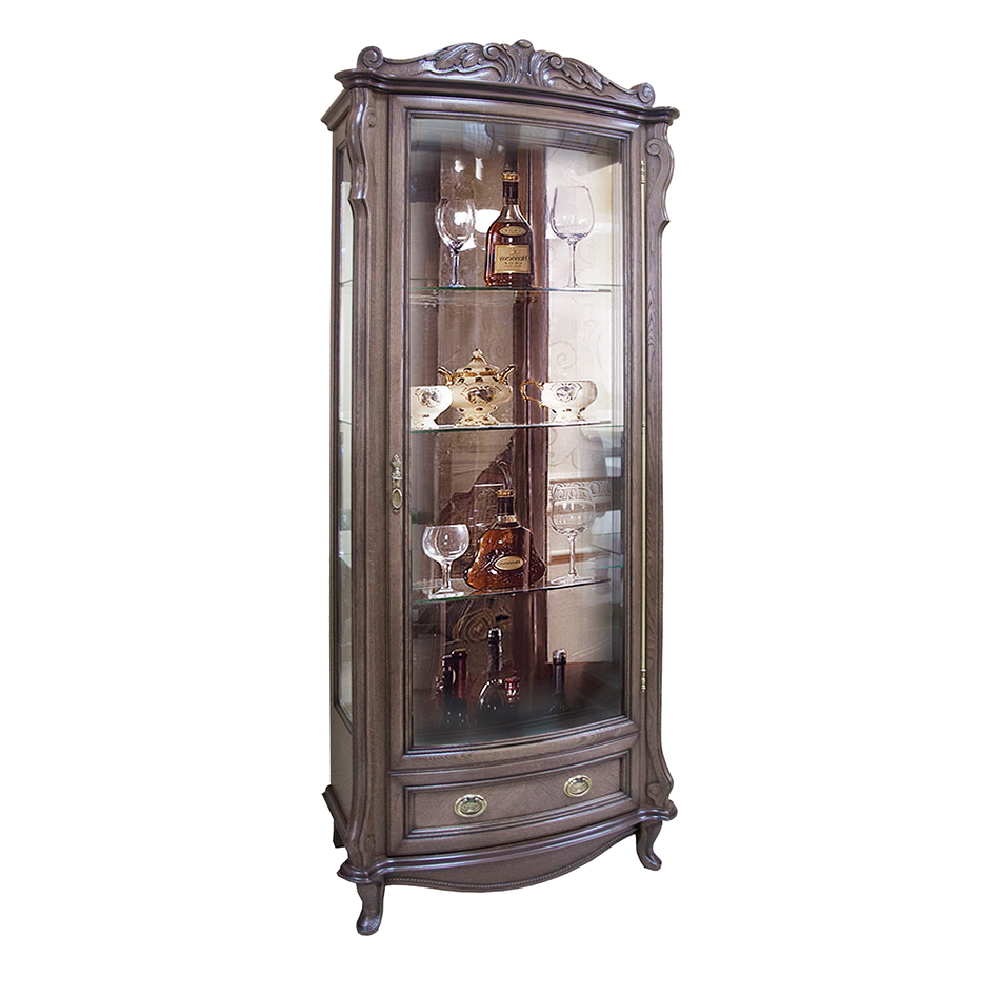 Витрина Молодечномебель Луи, 95x52x235 см, цвет: табак + ТП (ММ-240-01/01)ММ-240-01/01