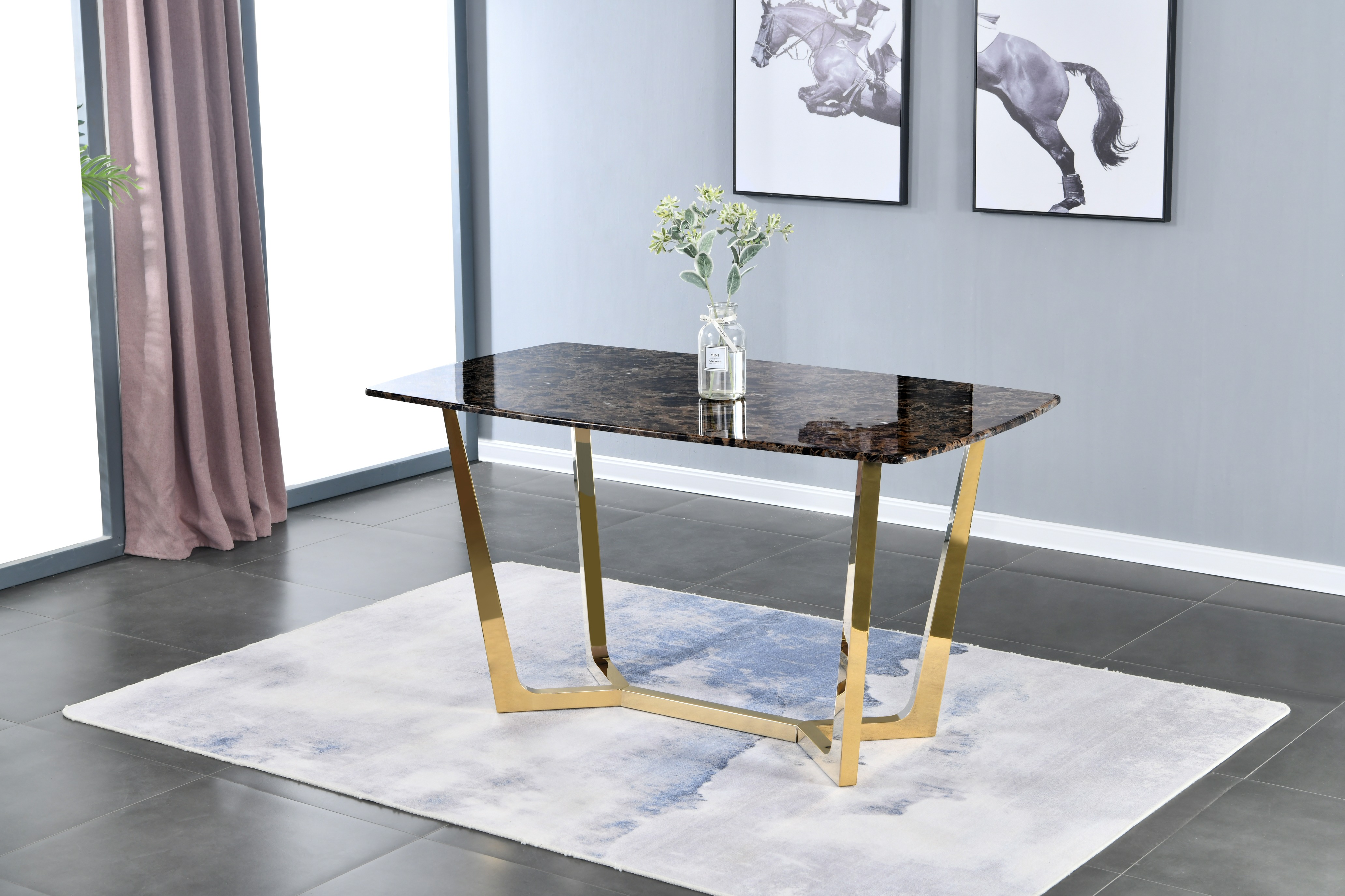 Стол обеденный IST-CASA Ланс DT-2852M.1, размер 160х90х75 см, цвет: коричневый мрамор (DT-2852M.1casa)DT-2852M.1casa Стол обеденный IST-CASA Ланс DT-2852M.1, размер 160х90х75 см, цвет: коричневый мрамор (DT-2852M.1casa)DT-2852M.1casa