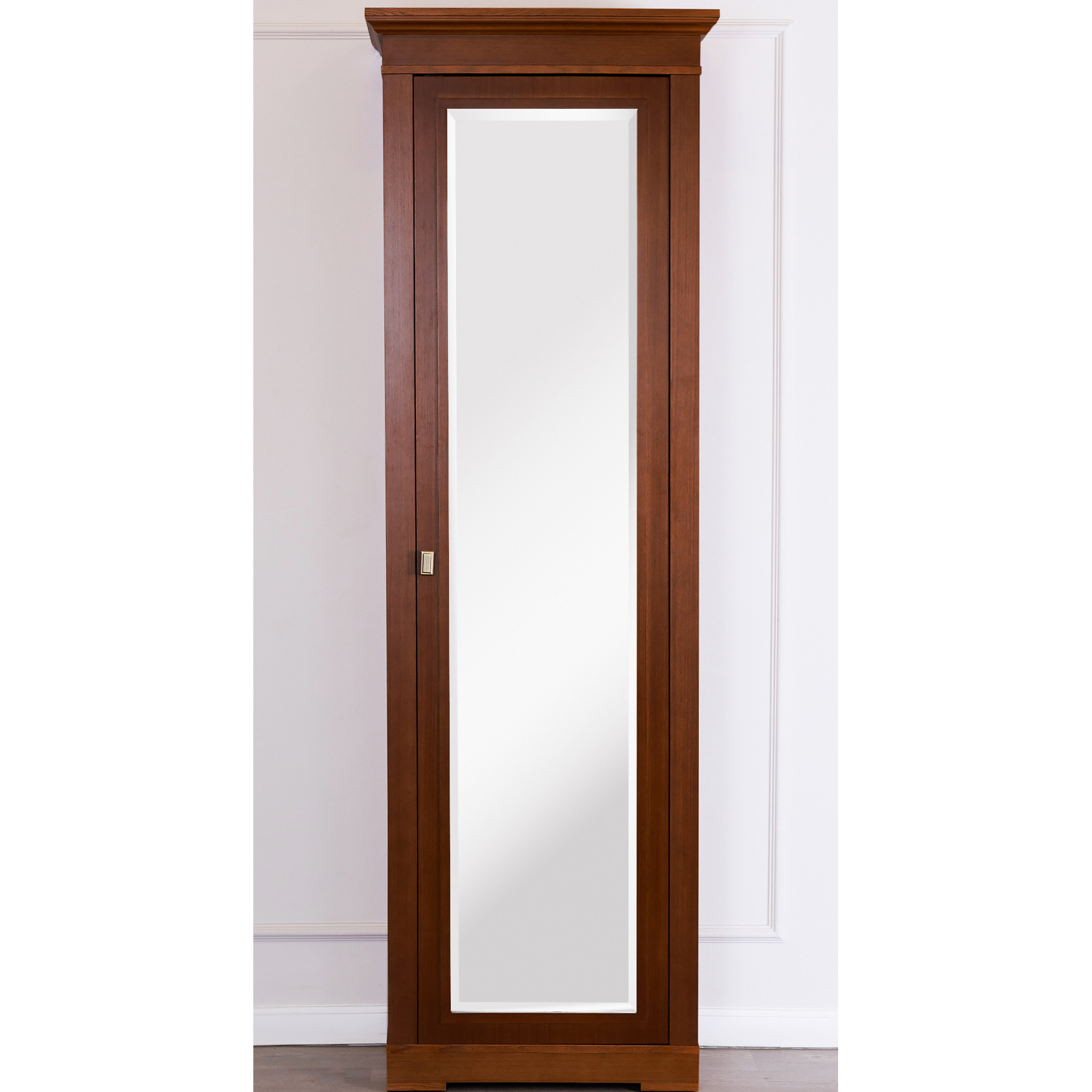 Шкаф платяной Валенсия, 1 дверный c зеркалом, размер 70х40х217 см, цвет: орех (M2011)M2011 Шкаф платяной Валенсия, 1 дверный c зеркалом, размер 70х40х217 см, цвет: орех (M2011)M2011