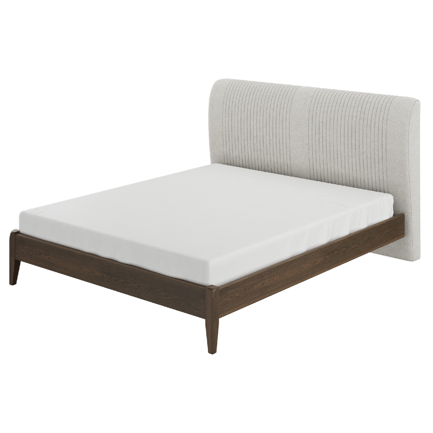 Кровать Bravo Джали, двуспальная, 160х200 см, спинка: перламутровый/полоса, каркас: дуб коньяк