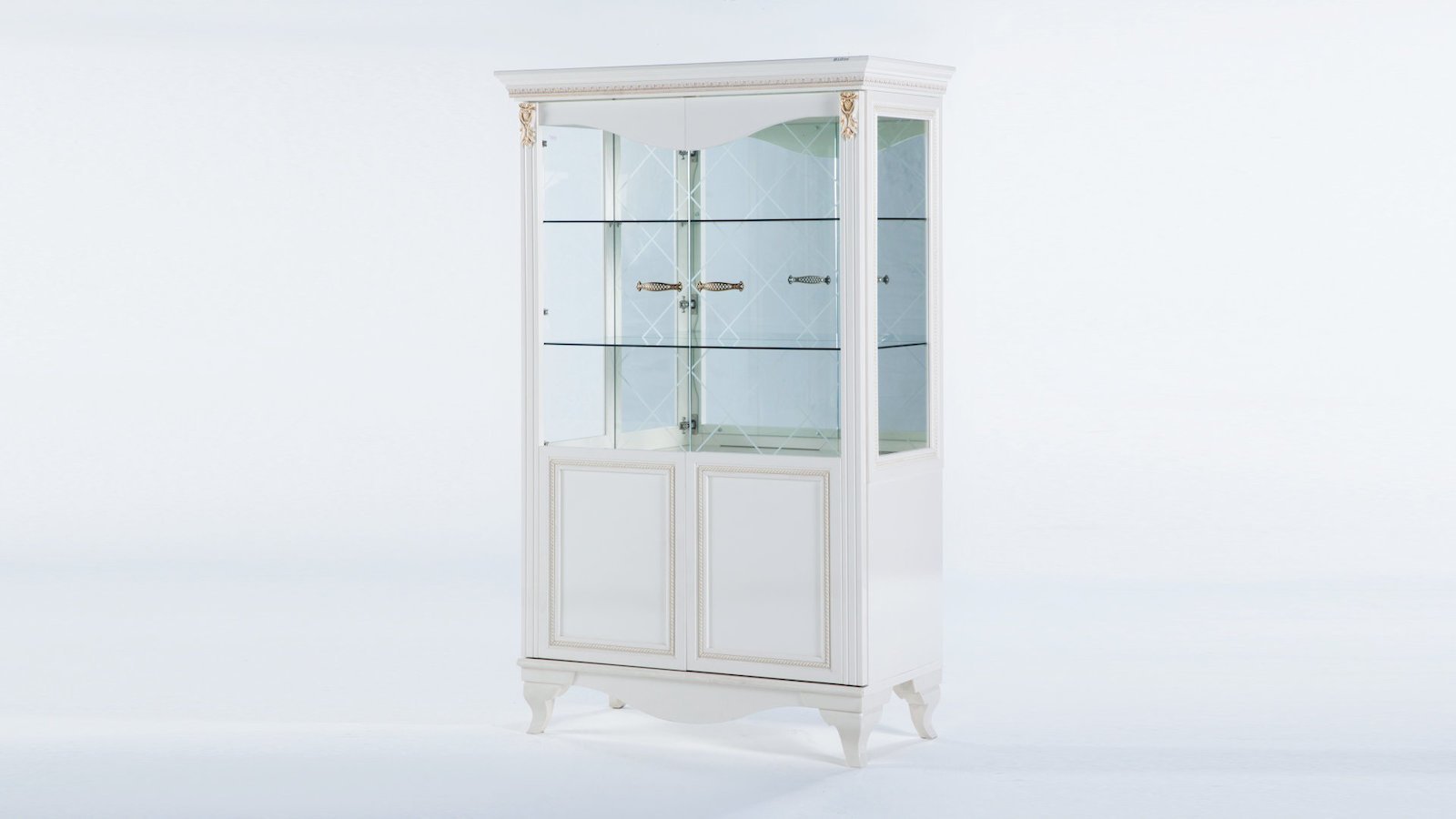 Шкаф для посуды Bellona Karat, двухдверный, цвет: белый (KART-13) остаткиKART-13