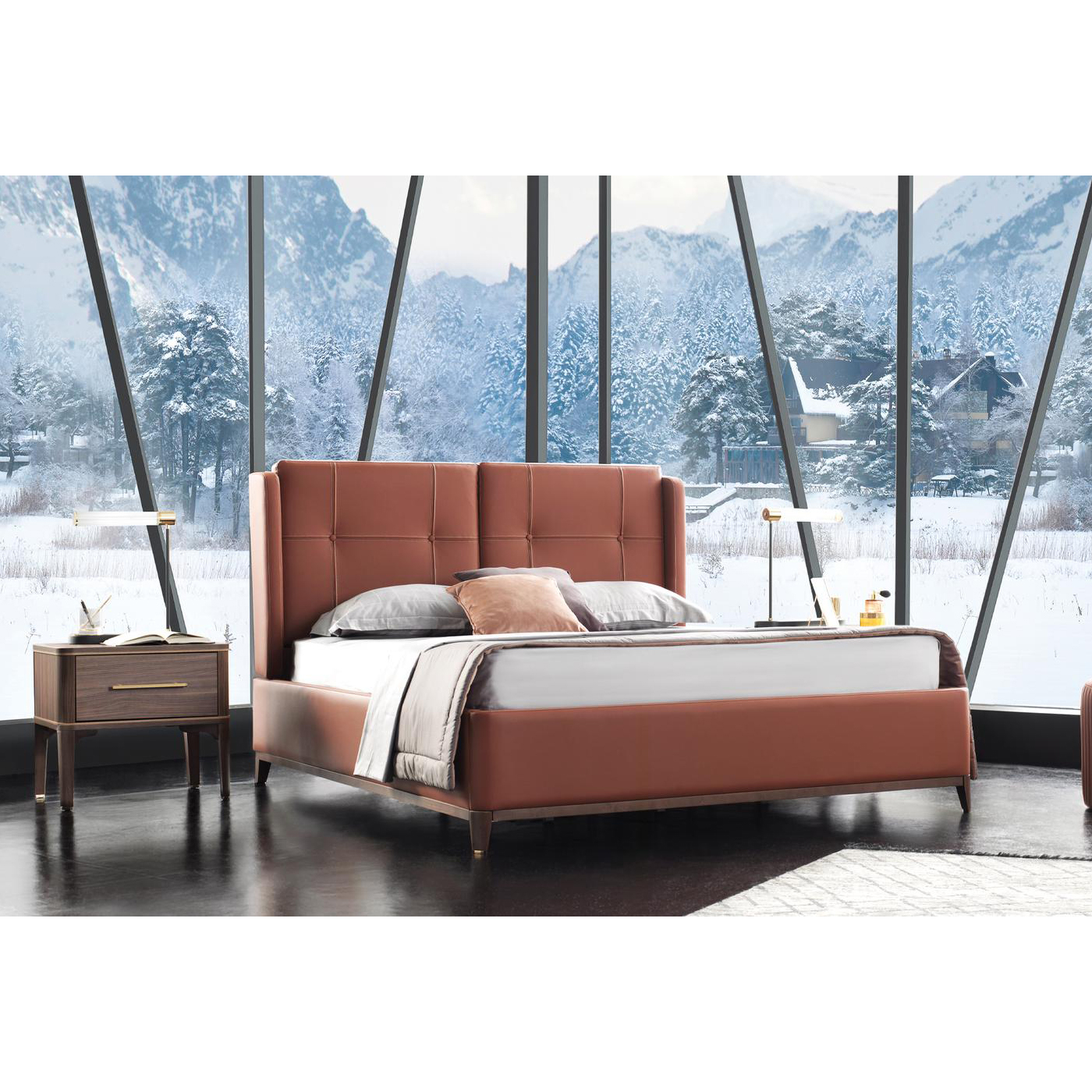 Кровать Enza Home Raum, двуспальная, с подъемным механизмом, 200х200 см
