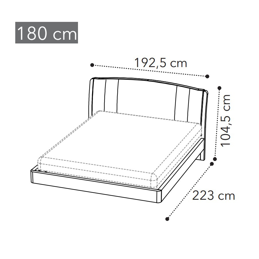 Кровать Trendy Camelgroup Maia, ткань Nabuk col. 12, 180x200 см, цвет: серебристая береза (154LET.10PL)154LET.10PL