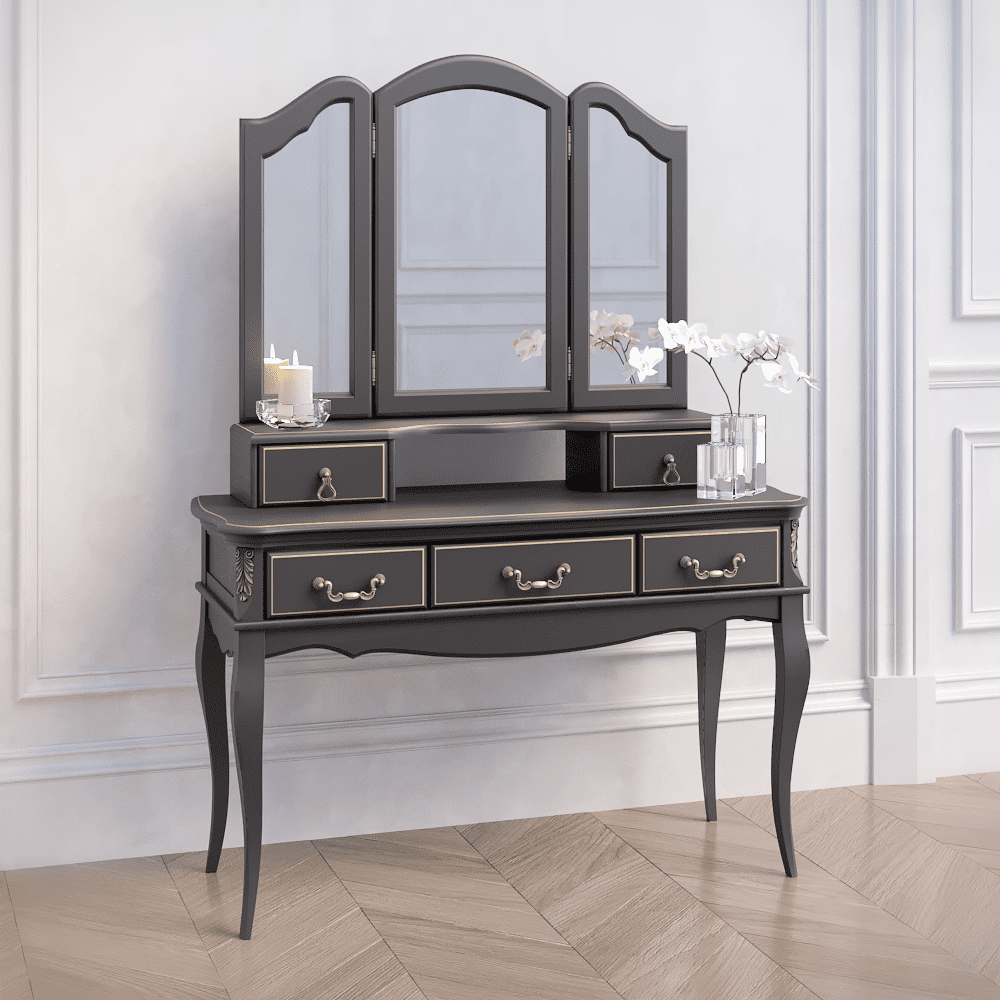 Трельяж Aletan Provence, цвет: черный, размер 105х23х94 см (B105BL)B105BL Трельяж Aletan Provence, цвет: черный, размер 105х23х94 см (B105BL)B105BL