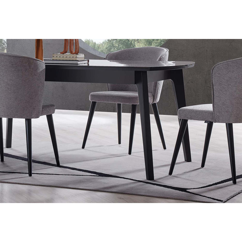 Стол обеденный чёрный Enza Home Legato, деревянные ножки, размер 180х100х76 см55555000001009 Стол обеденный чёрный Enza Home Legato, деревянные ножки, размер 180х100х76 см55555000001009