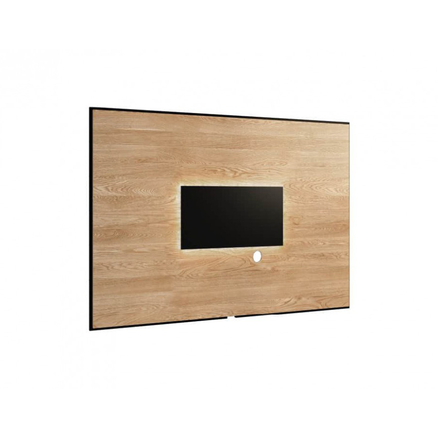 Панель настенная для ТВ Mebin Corino, с подсветкой, цвет: дуб натуральный+черный/орех+черный, размер 150х4х100Panel duzy TV z oswietleniem