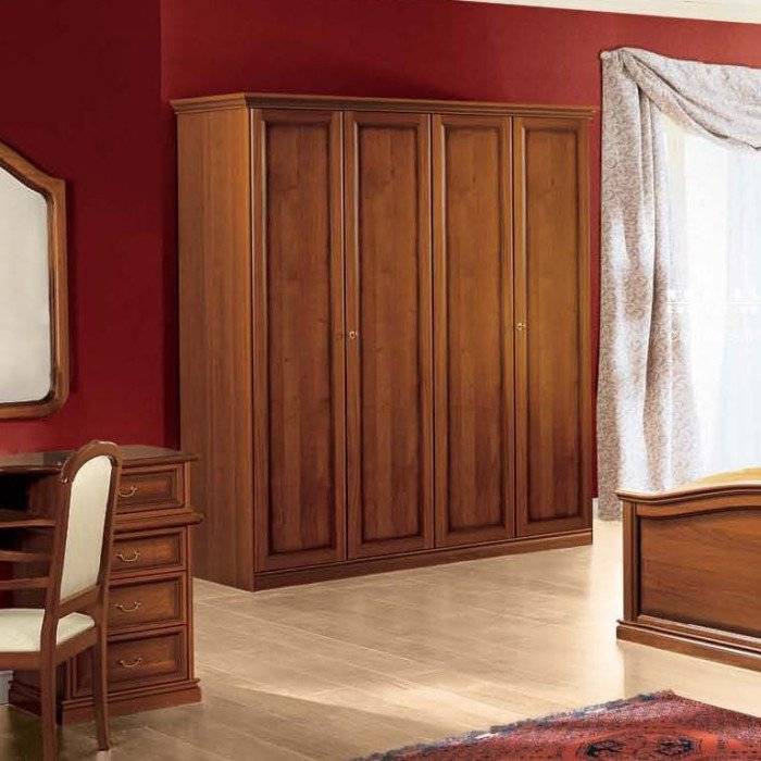 Шкаф платяной Nostalgia, 4-х дверный, низкий, цвет: орех, 195x64x220 см (085AR4.06NO)085AR4.06NO