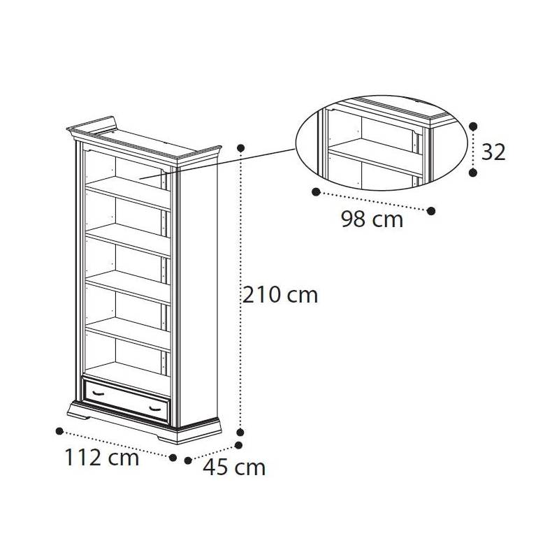 Шкаф книжный Camelgroup Treviso, цвет: вишня, 112x45x210 см (134LIB.01CI)134LIB.01CI Шкаф книжный Camelgroup Treviso, цвет: вишня, 112x45x210 см (134LIB.01CI)134LIB.01CI