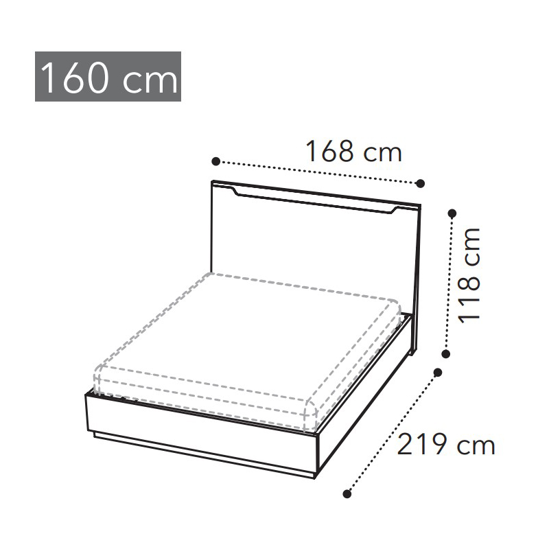 Кровать Camelgroup Smart Noce Patrizio, двуспальная, с панелью из ткани Alikante 474 col.20, цвет: грецкий орех, 160x200 см (162LET.01NP+162LET.10TS)162LET.01NP+162LET.10TS