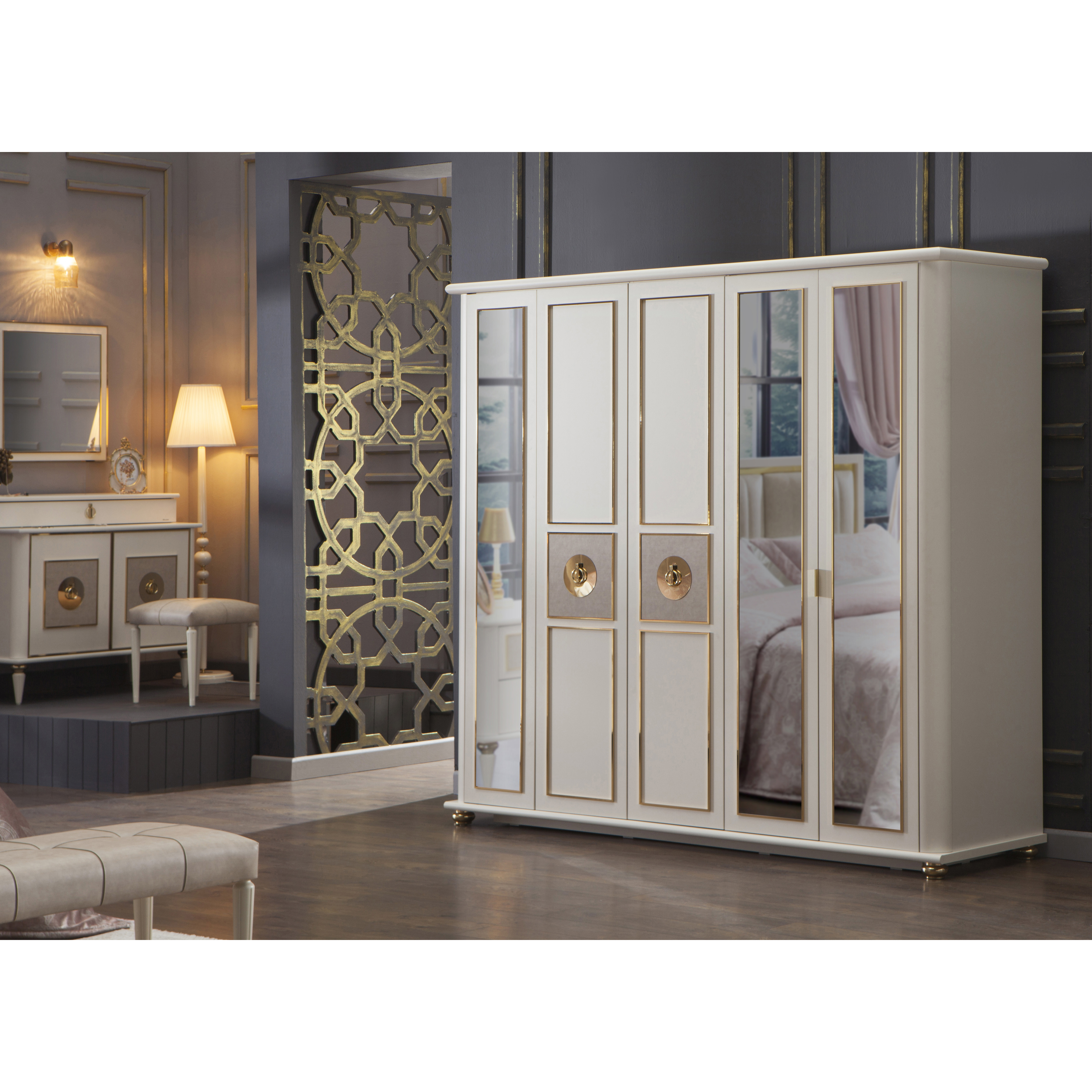 Шкаф платяной Bellona Mistral, 5-ти дверный, размер 229х68х210 см (MIST-33)MIST-33