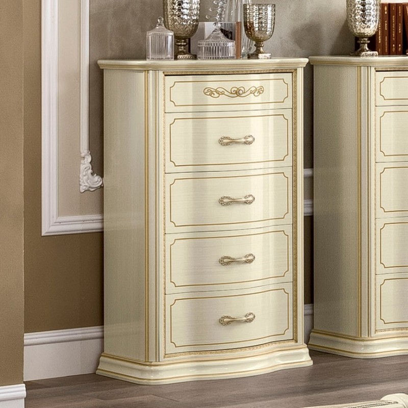 Комод высокий Camelgroup Torriani Avorio, VIP, цвет: слоновая кость, 80x45x125 см (128SET.02AV)128SET.02AV