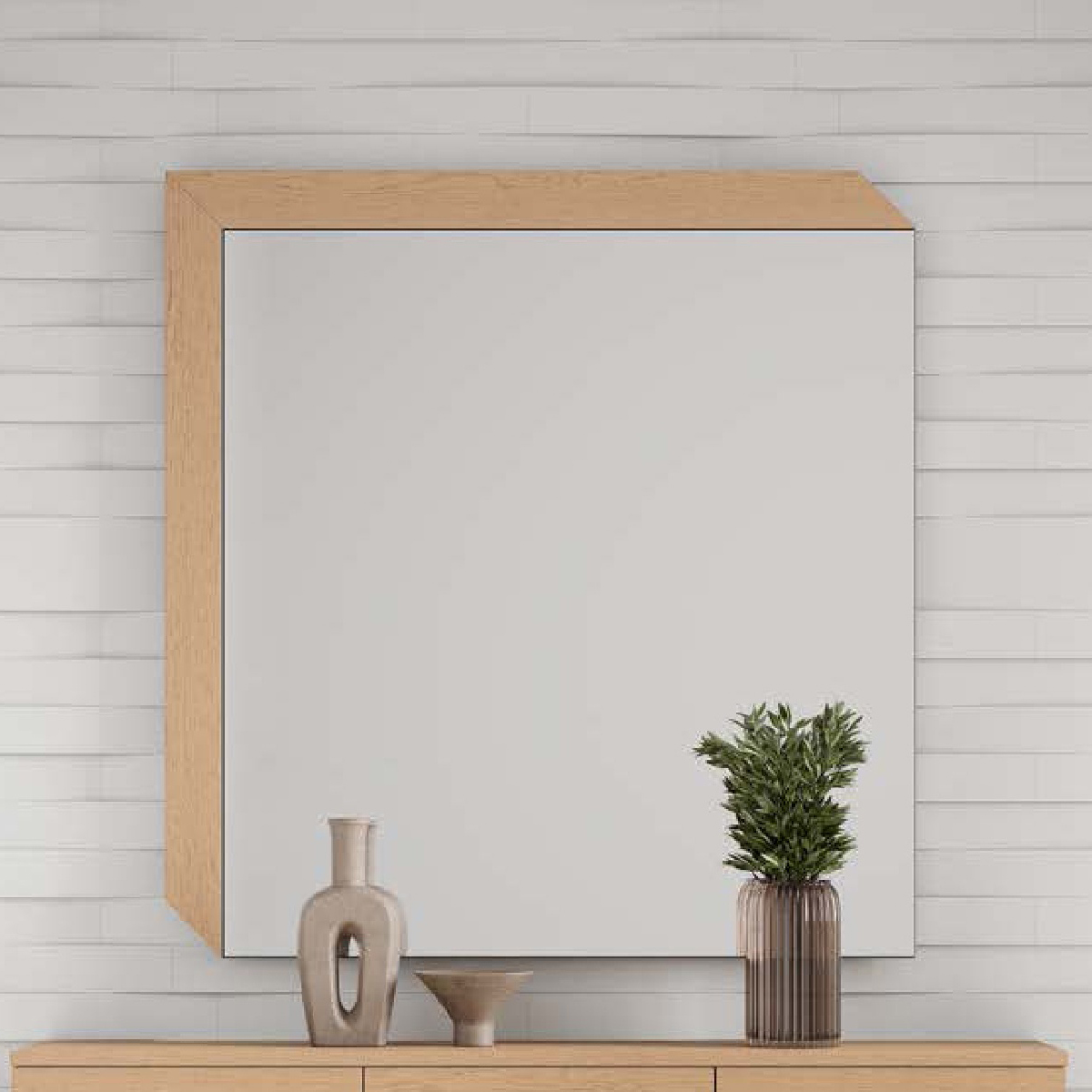 Зеркало с рамой Disemobel Kendra, цвет Roble Seda, размер 105x2x110 см (4087)4087