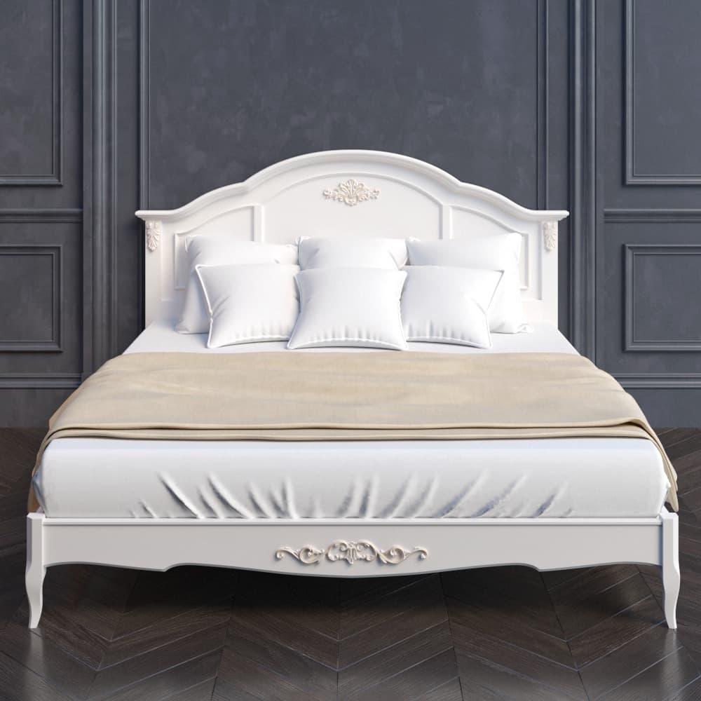 Кровать Aletan Provence, двуспальная, 180x200 см, цвет: слоновая кость, размер 198х211х129 см (B208)B208
