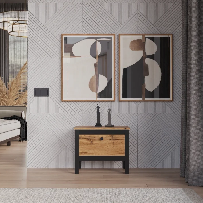 Тумба для обуви БРВ Лофт (Loft), цвет дуб вотан, 55х35х46 см (KOM1K/55)KOM1K/55