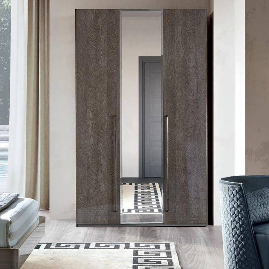 Шкаф платяной Elite silver, 3-х дверный, с зеркалом, цвет: серебристая береза, 140x61x228 см (154AR3.02PL)154AR3.02PL