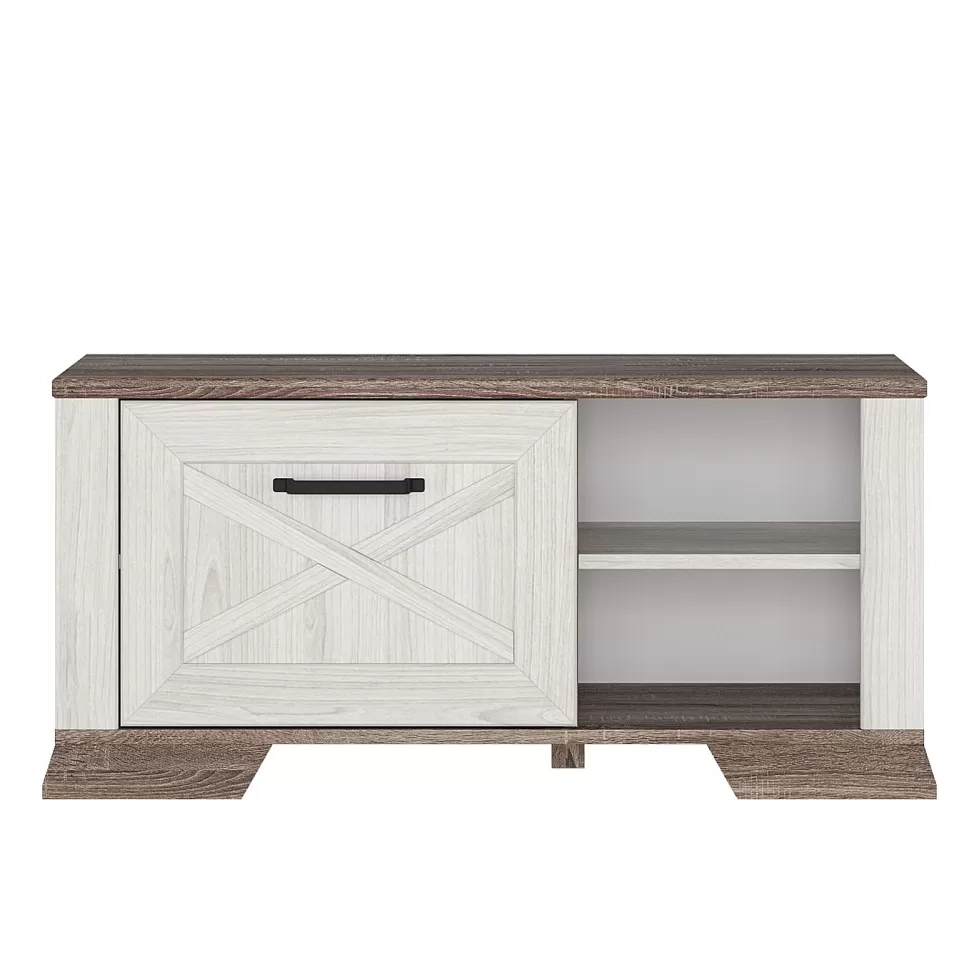 Тумба для обуви БРВ Марсель (Marselle), цвет ясень снежный/дуб сонома темный, 97х40х45 см (SFK1B)SFK1B