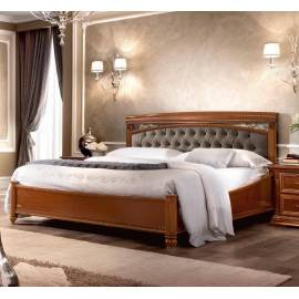 Кровать Camelgroup Treviso двуспальная, цвет: вишня, 160x200 см Capitonne EcoNabuk col 11 (143LET.06CI70)143LET.06CI70