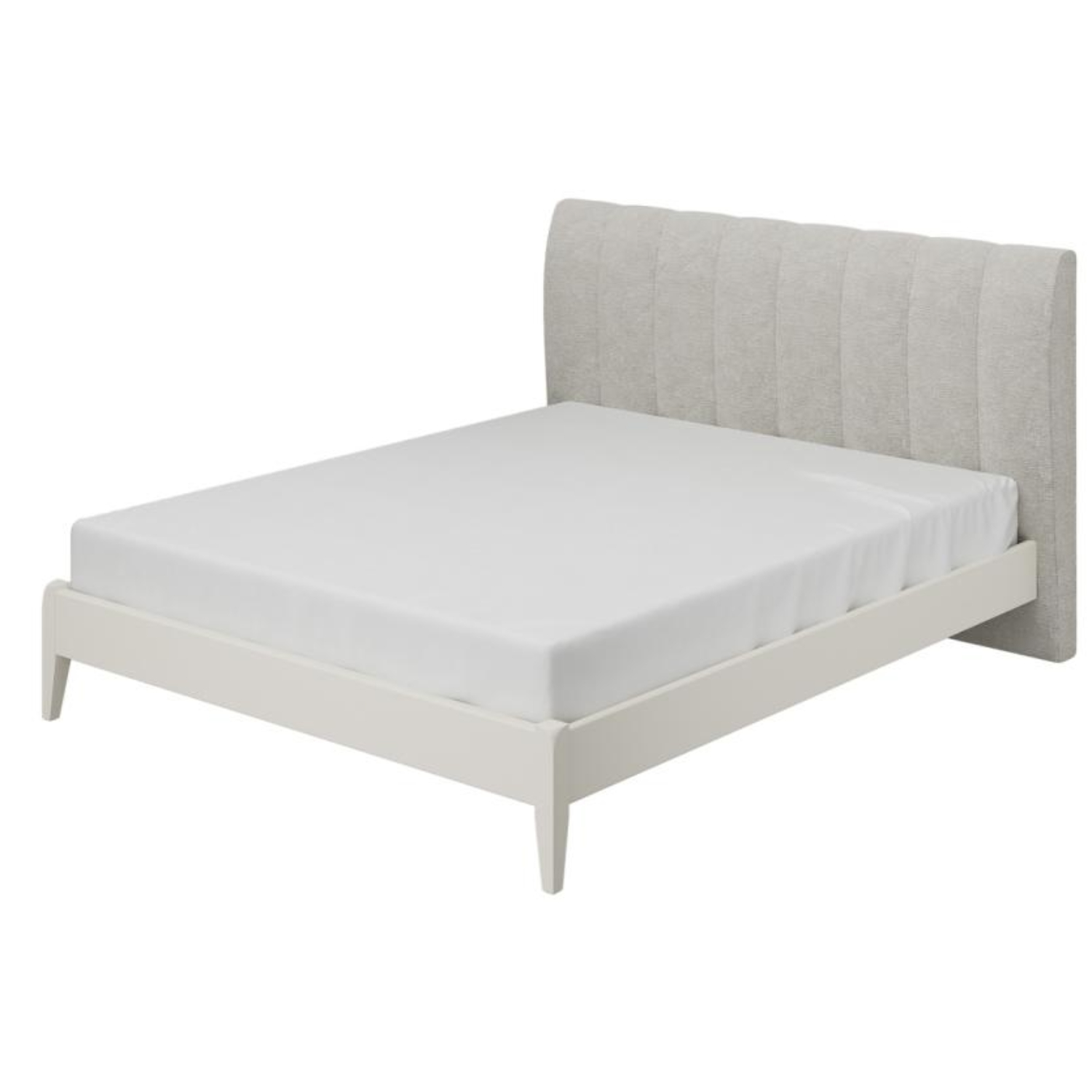 Кровать Bravo Джали, двуспальная, 160х200 см, спинка: перламутровый/вертикаль, каркас: льняной