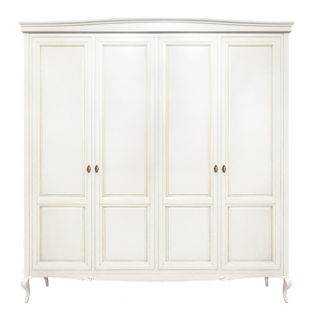 Шкаф Timber Портофино, 4х-дверный, цвет: молочный/золото (Т-554Д/LSH)Т-554Д