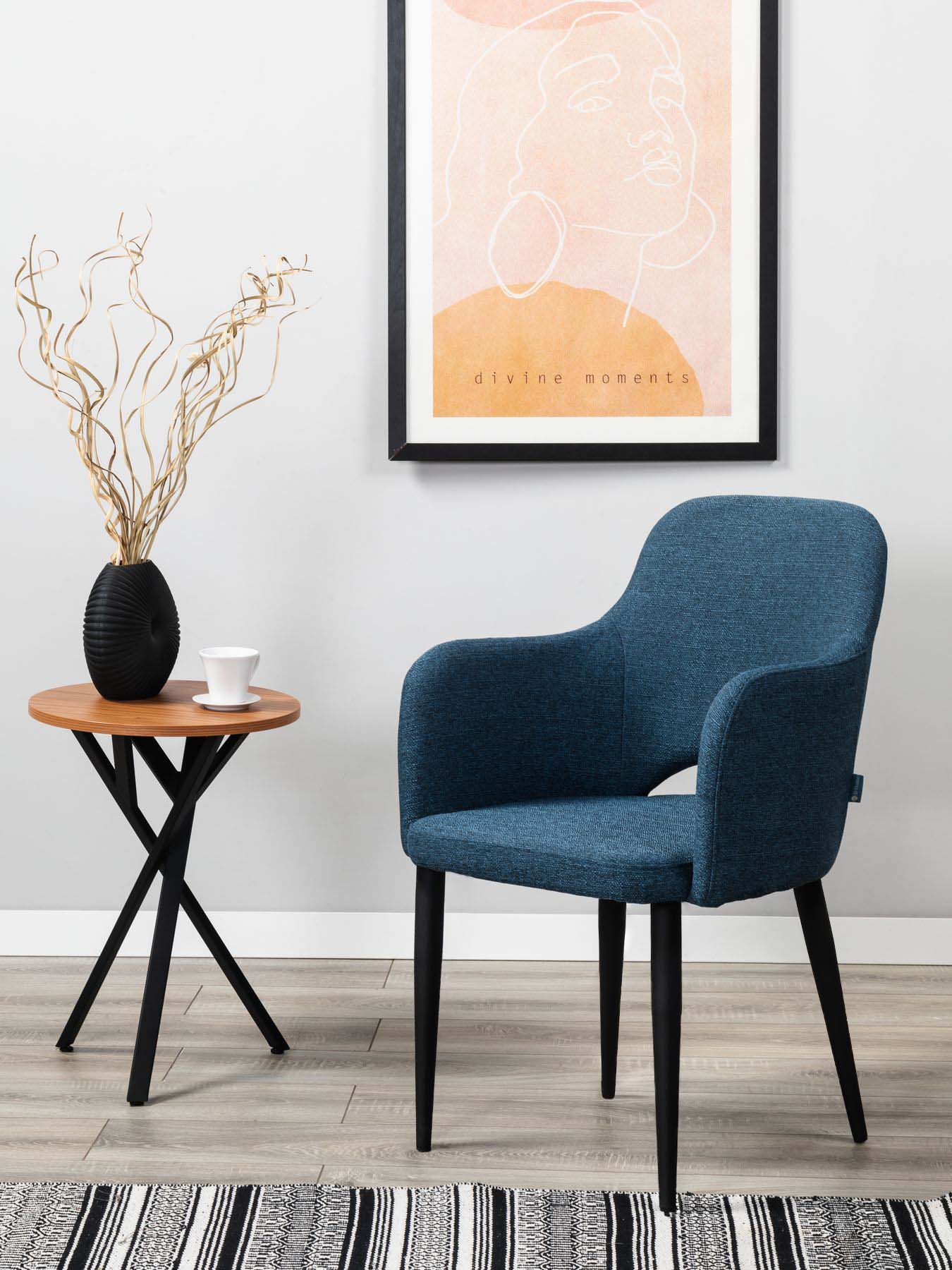 Кресло R-Home Ledger, Сканди, размер 56.5x60.5x87.5 см, цвет: Блю Арт(41012440_БлюАртЧерн)41012440_БлюАртЧерн