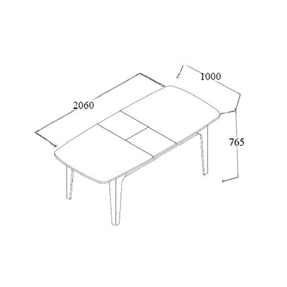 Стол обеденный Bellona Mistral, прямоугольный раздвижной, размер 166(206)х100х77 см (MIST-14A)MIST-14A