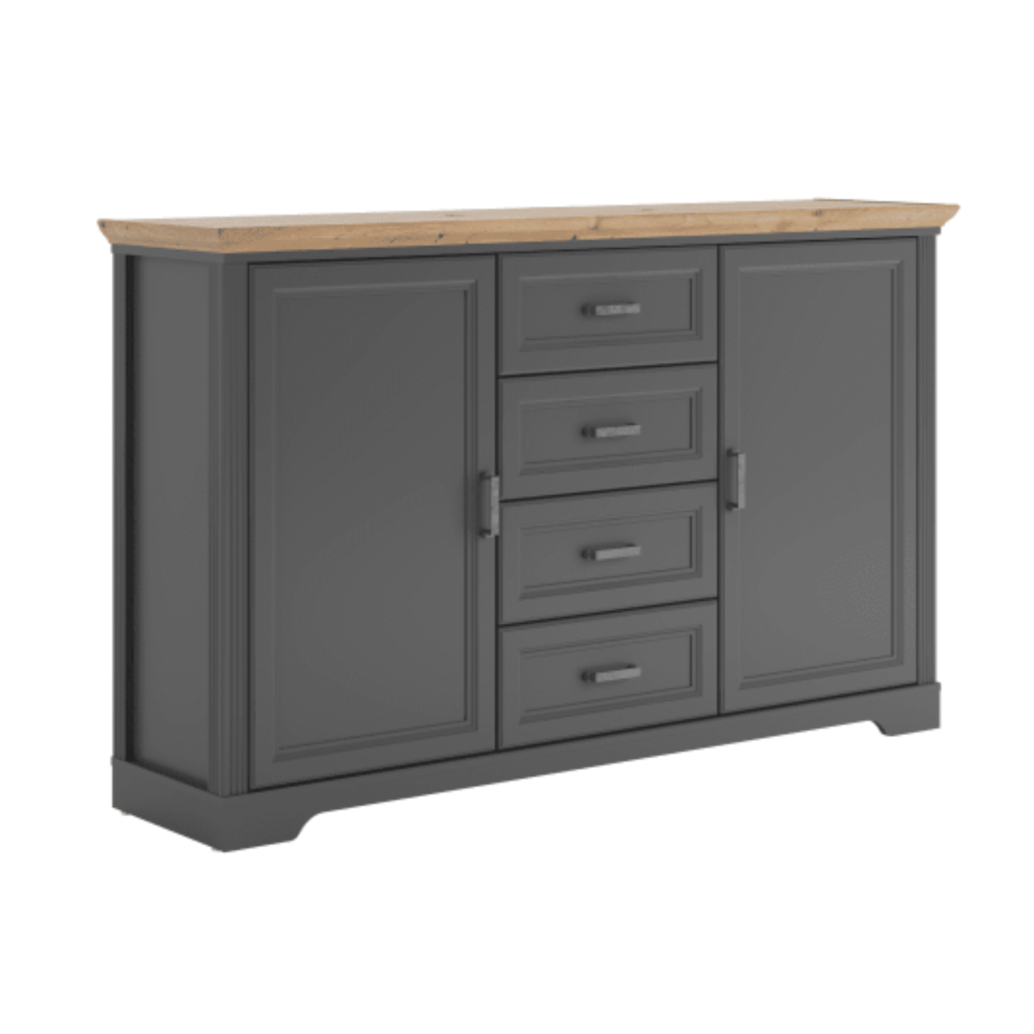 Тумба-комод БРВ Жасмин (Jasmin), размер: 165х41х102 см, цвет: графит/дуб артизан (KOM2D4S)KOM2D4S