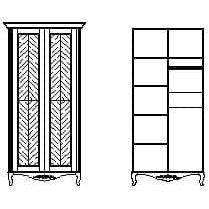 Шкаф платяной Timber Неаполь, 2-х дверный с полками 114x65x227 см цвет: белый с серебром (T-522П)T-522П
